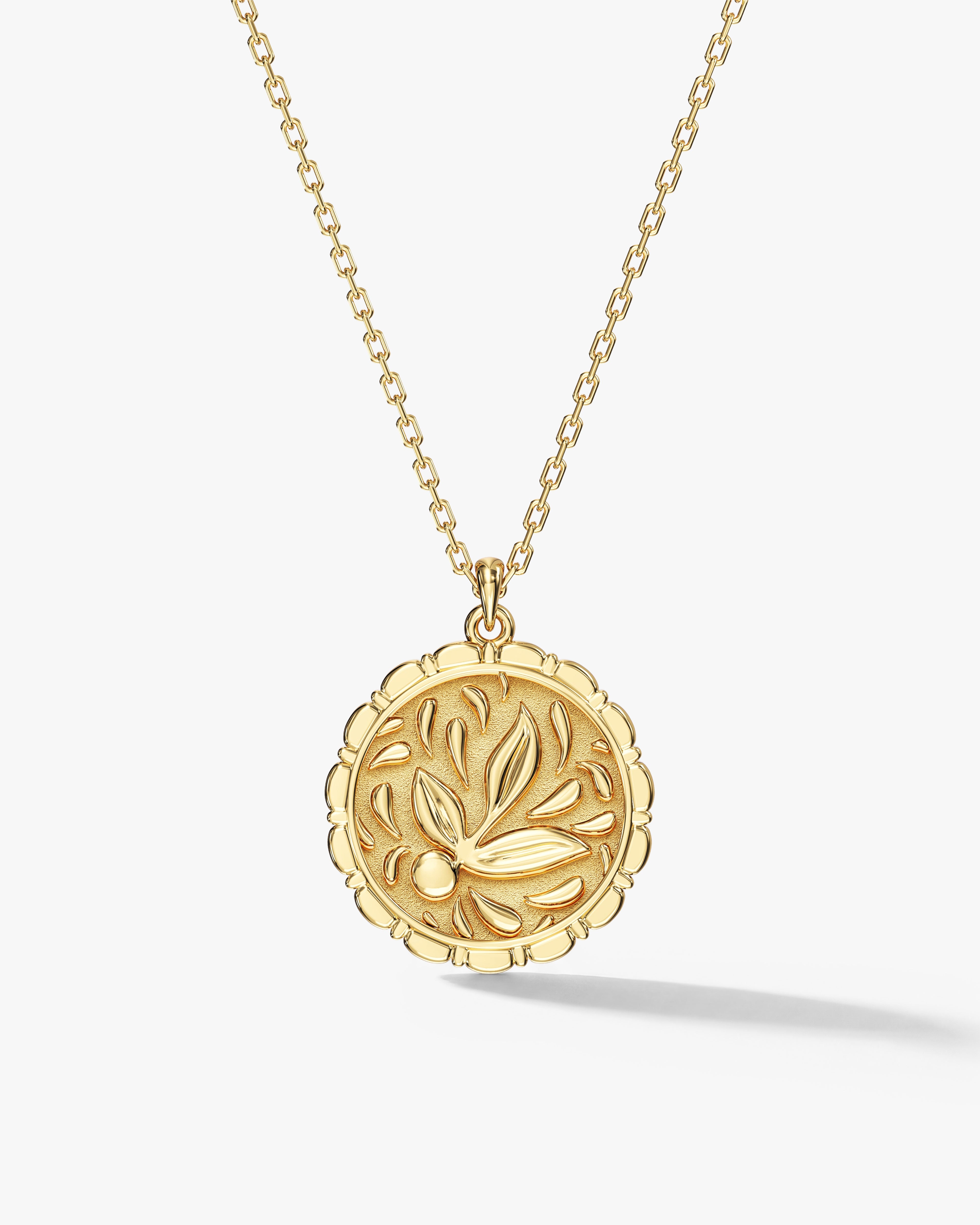Golden Leaf Coin Necklace
