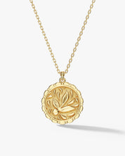 Golden Leaf Coin Necklace