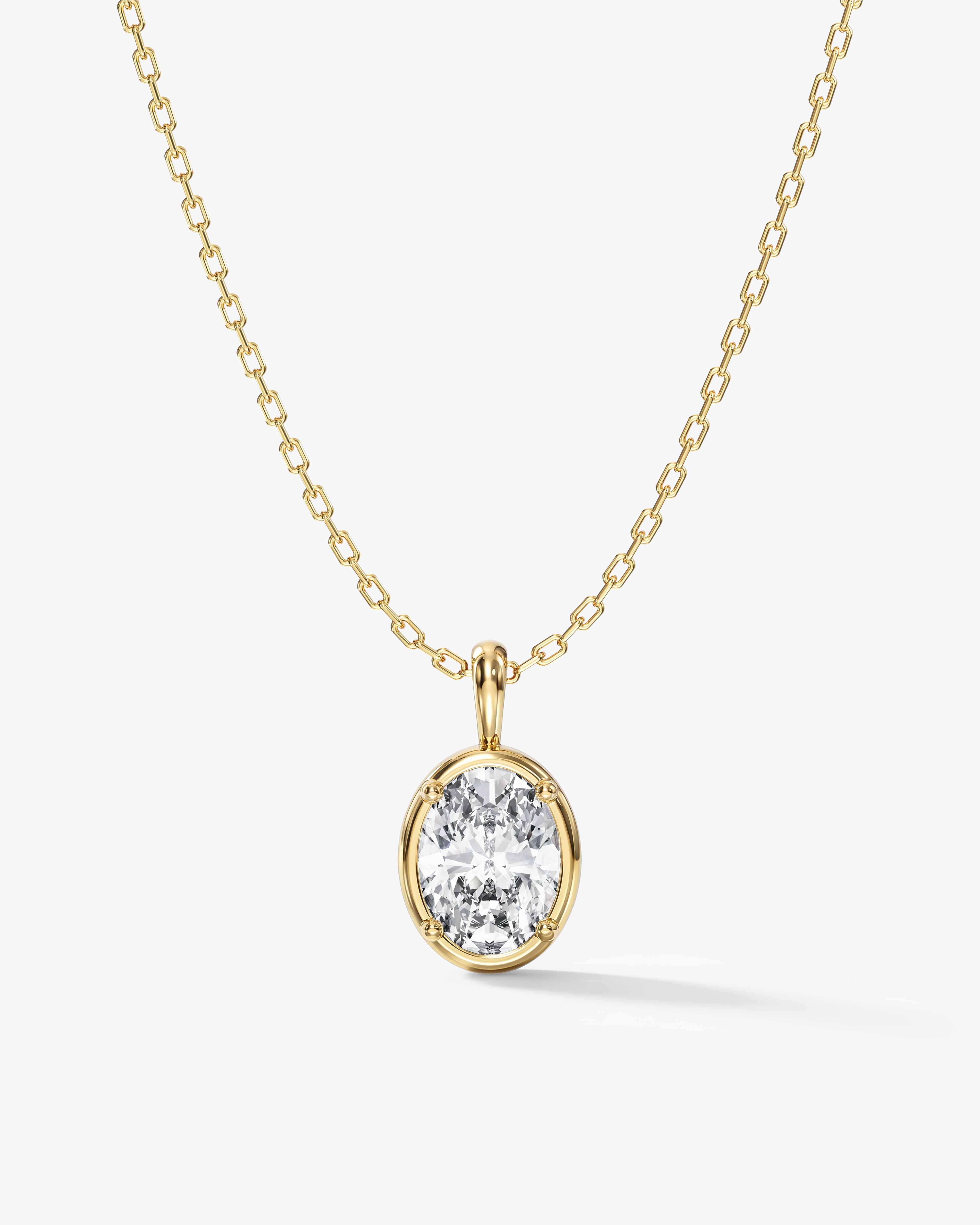 Oval Solitaire Necklace