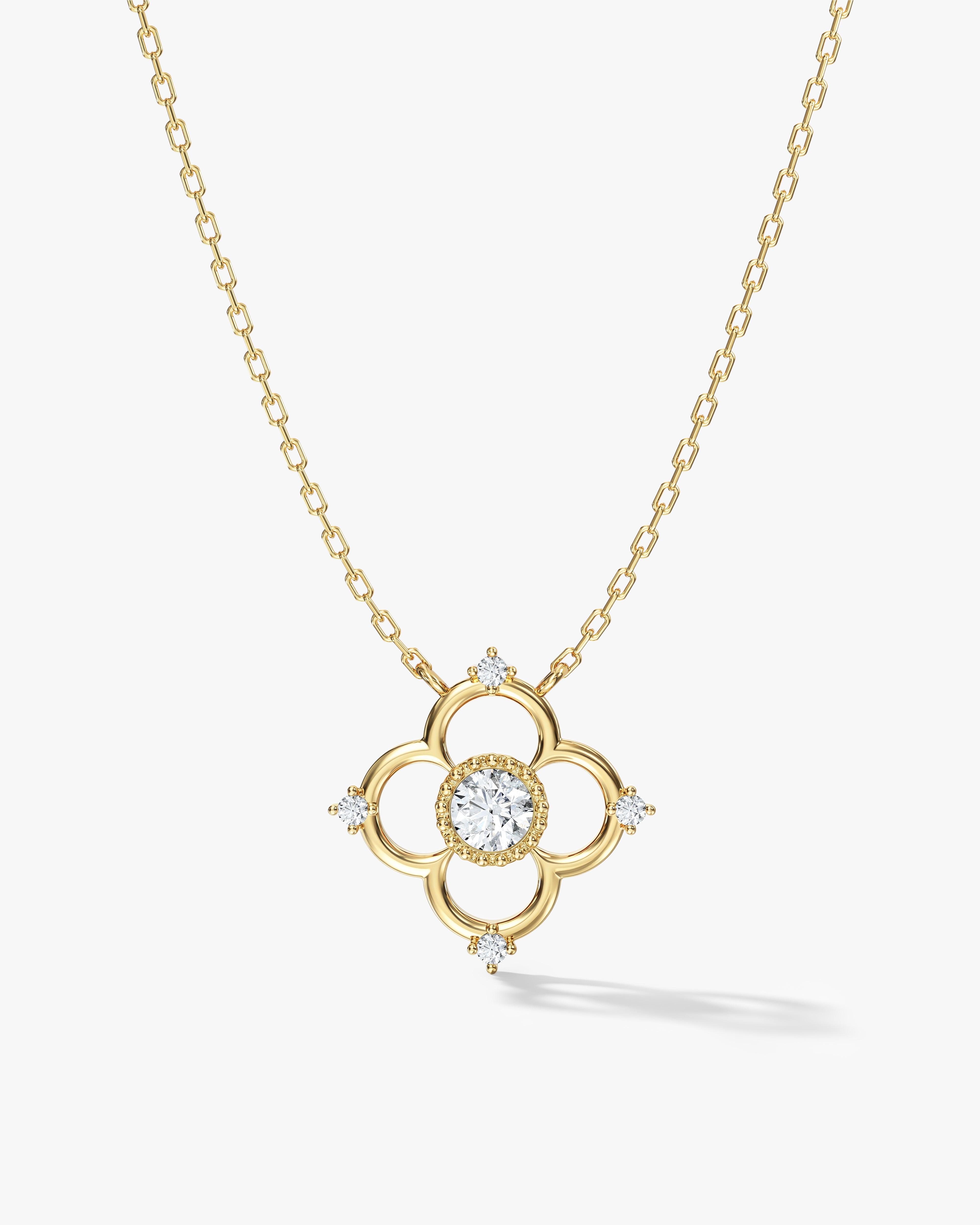 Open Petal Clover Necklace
