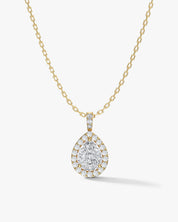 Teardrop Halo Pendant Necklace