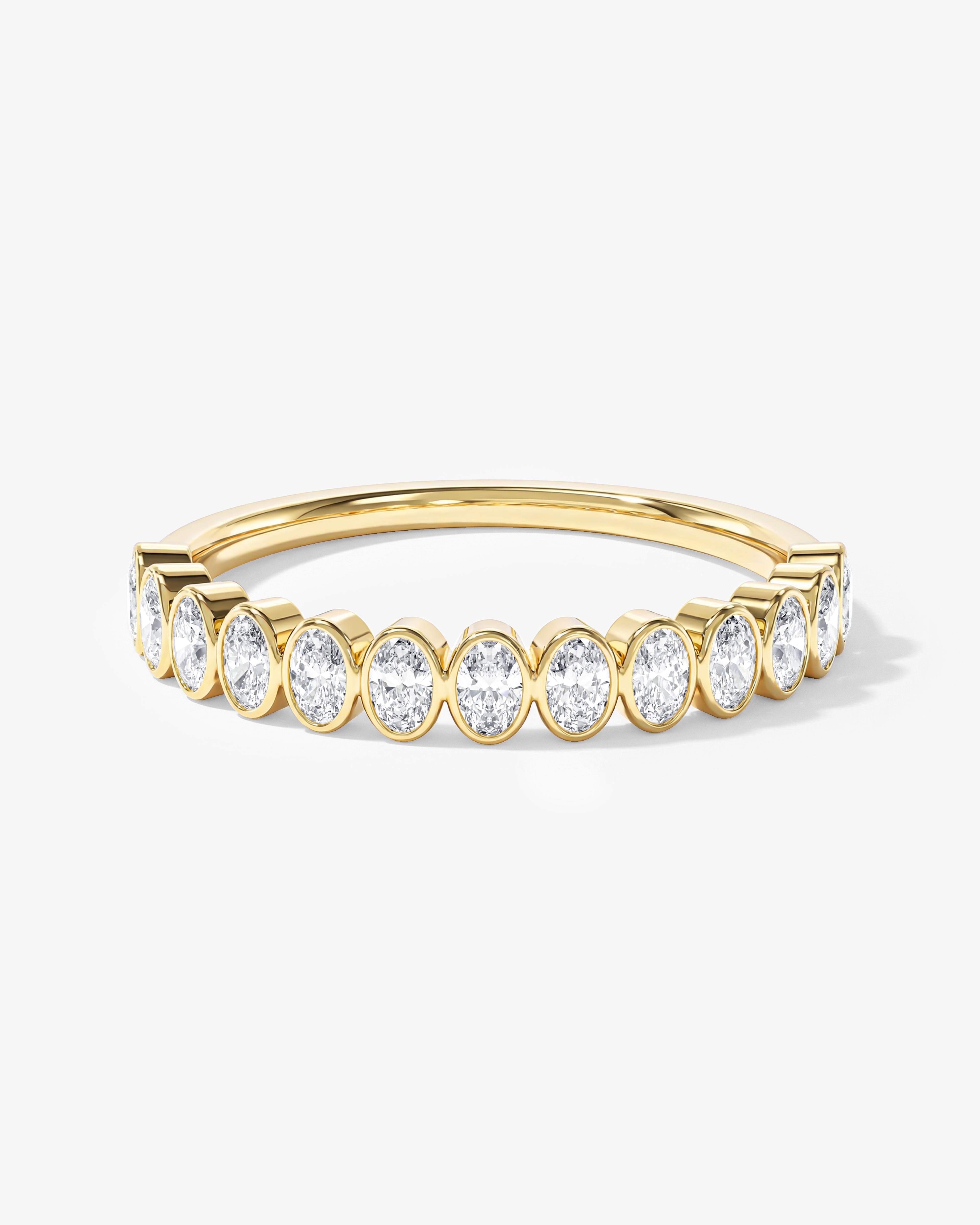 Bezel Oval Half Eternity Band (0.75 CT TW)