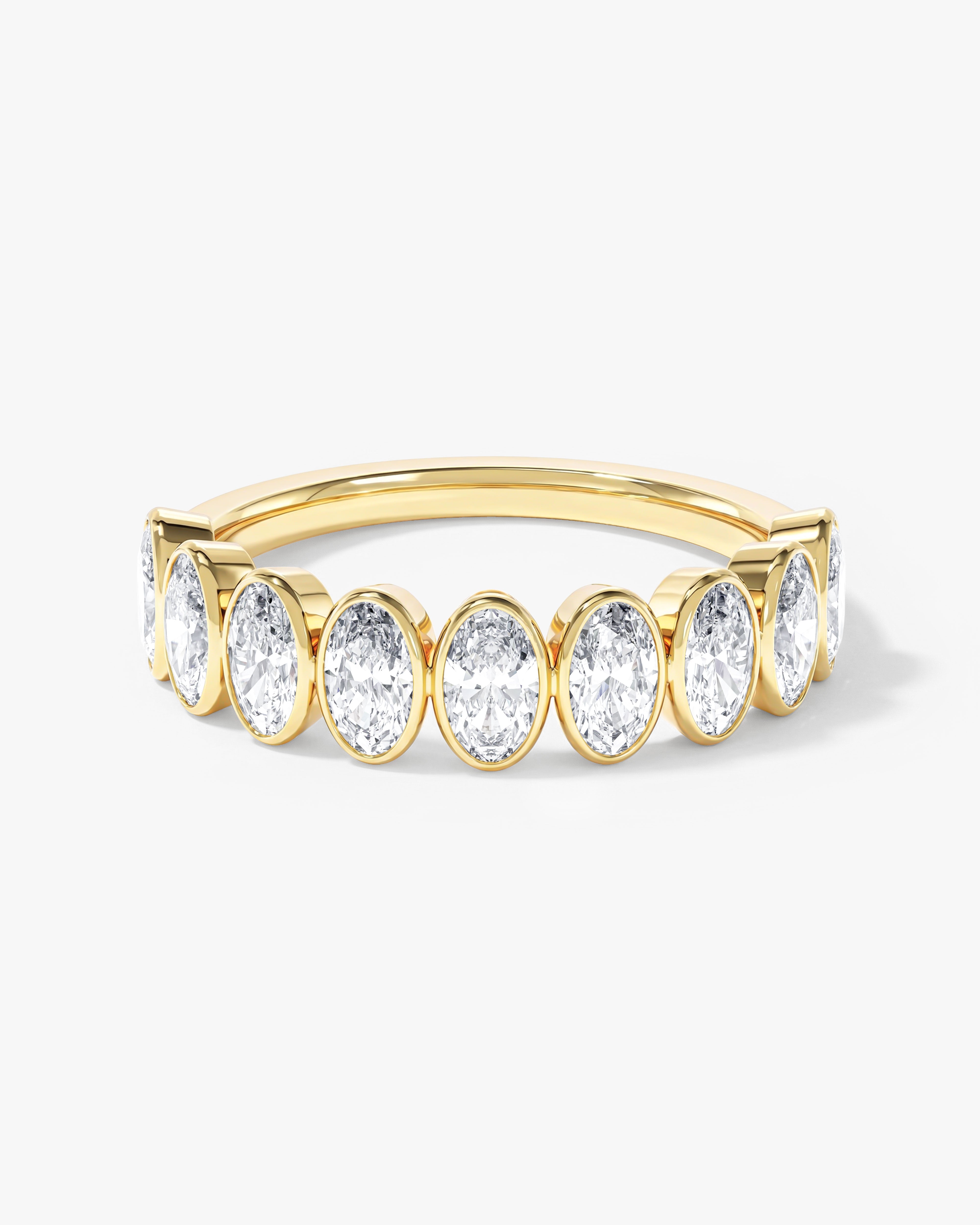 Bezel Oval Half Eternity Band (2.00 CT TW)