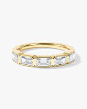 East-West Bezel Emerald Half Eternity Band (1.50 CT TW)