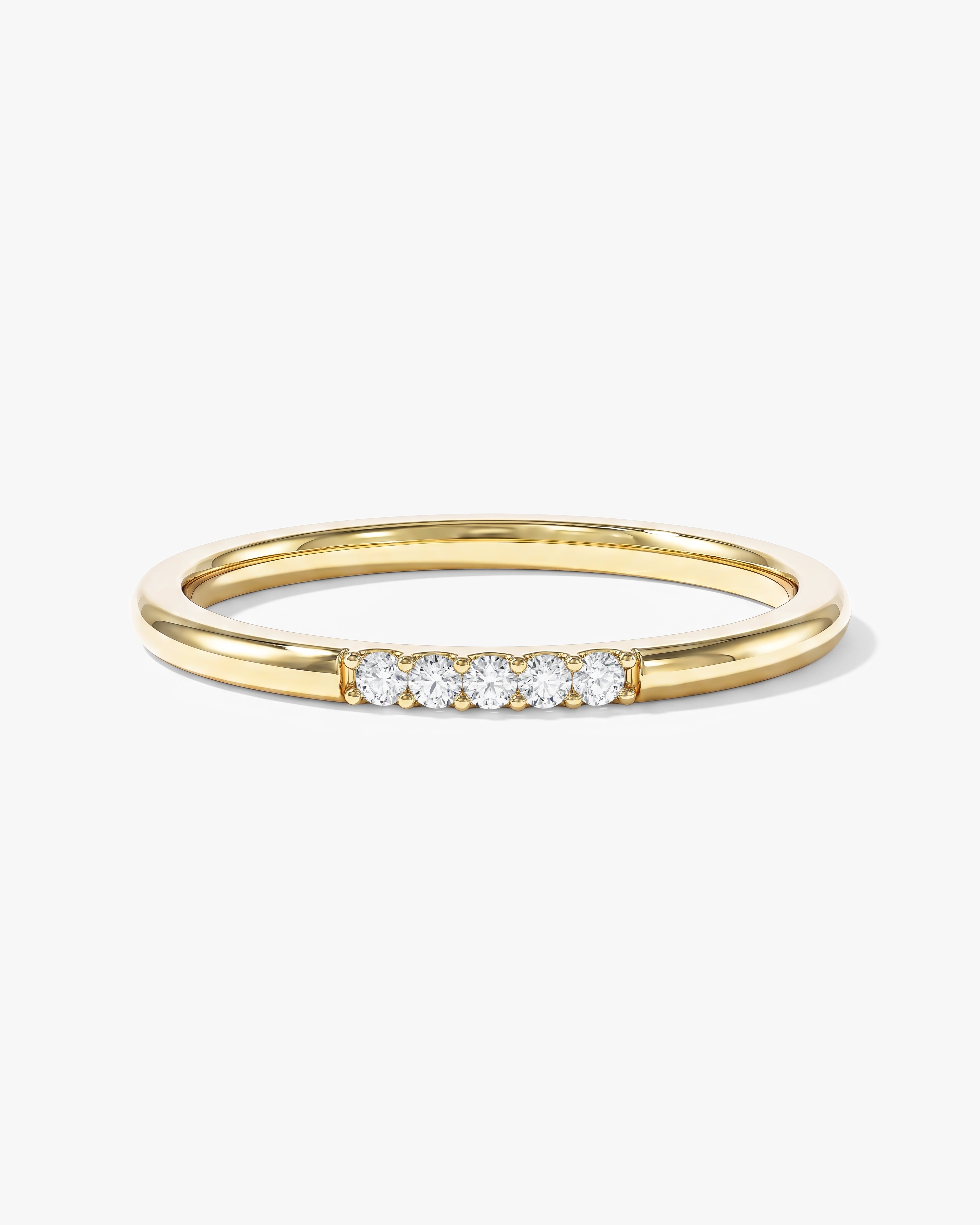 Minimalist Five-Stone Wedding Band