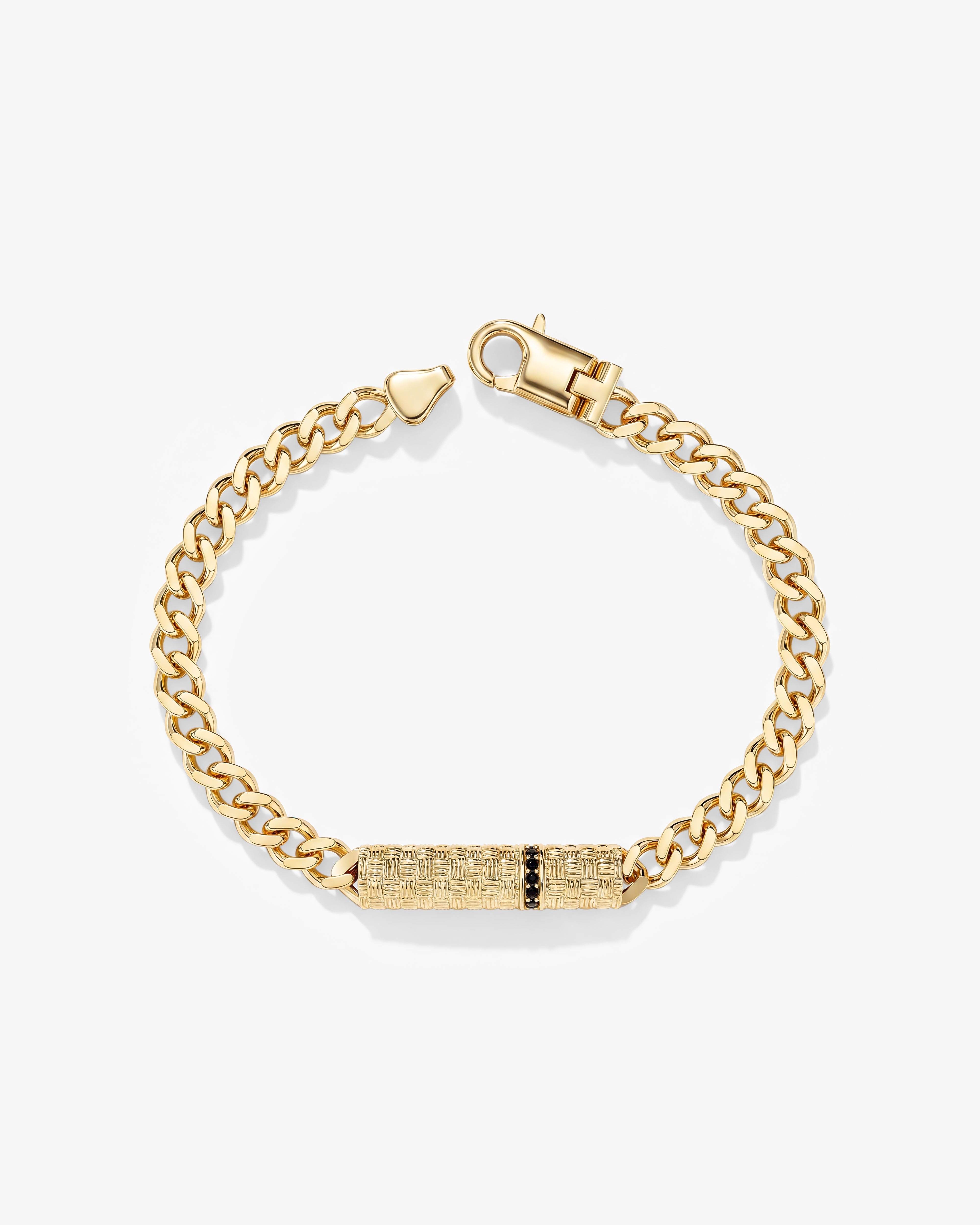 Cuban Chain Bracelet with Black Diamonds