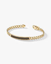 Bold Cuban Chain Bracelet with Black Diamonds