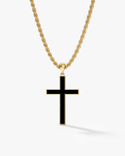 2.5mm Rope Chain Black Cross Necklace