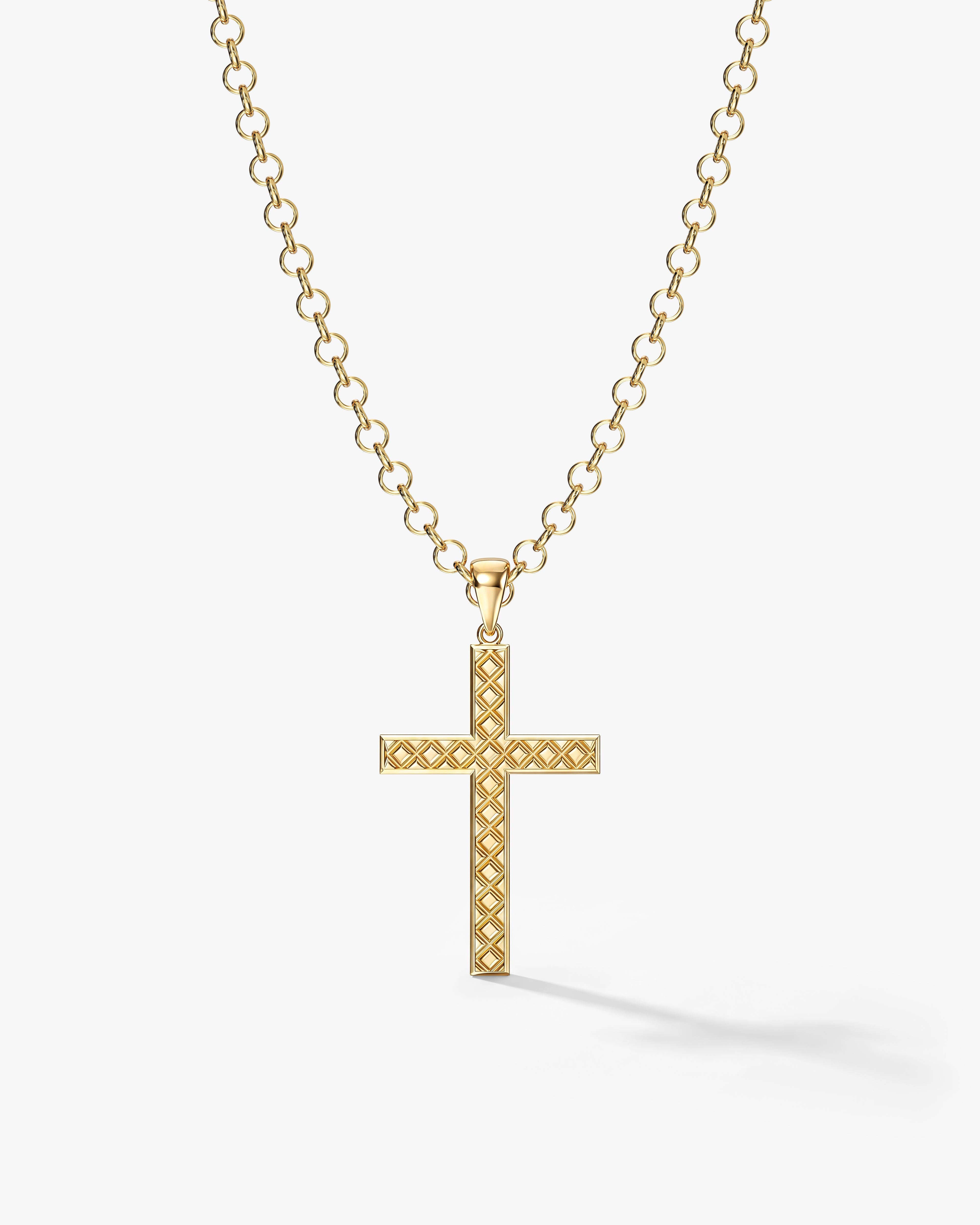 3.0mm Rolo Chain Cross Necklace
