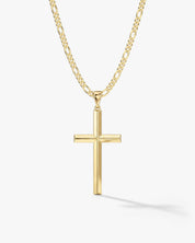2.5mm Figaro Chain Cross Necklace