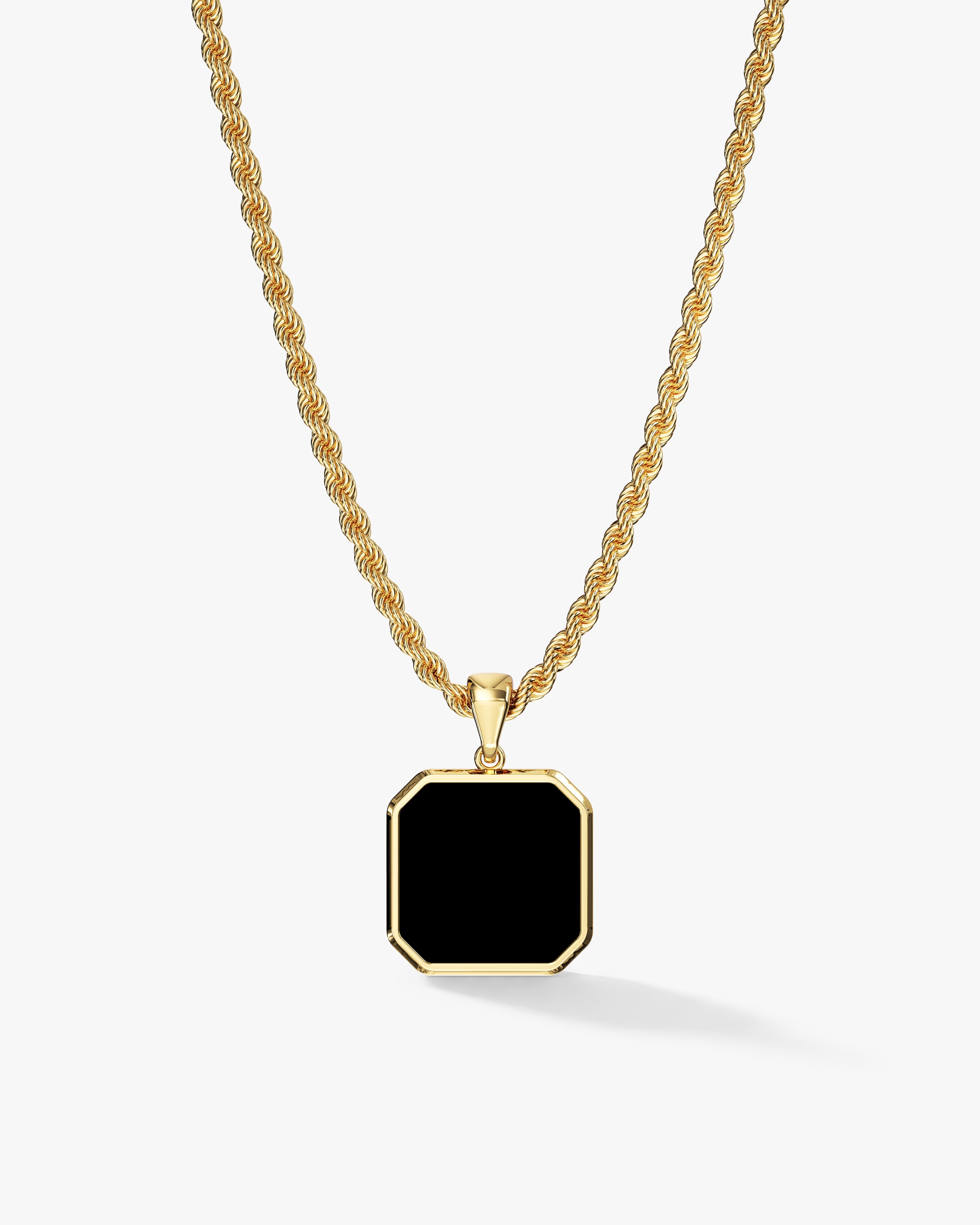Rope Chain Octagon Enamel Necklace