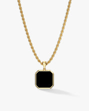 Rope Chain Octagon Enamel Necklace