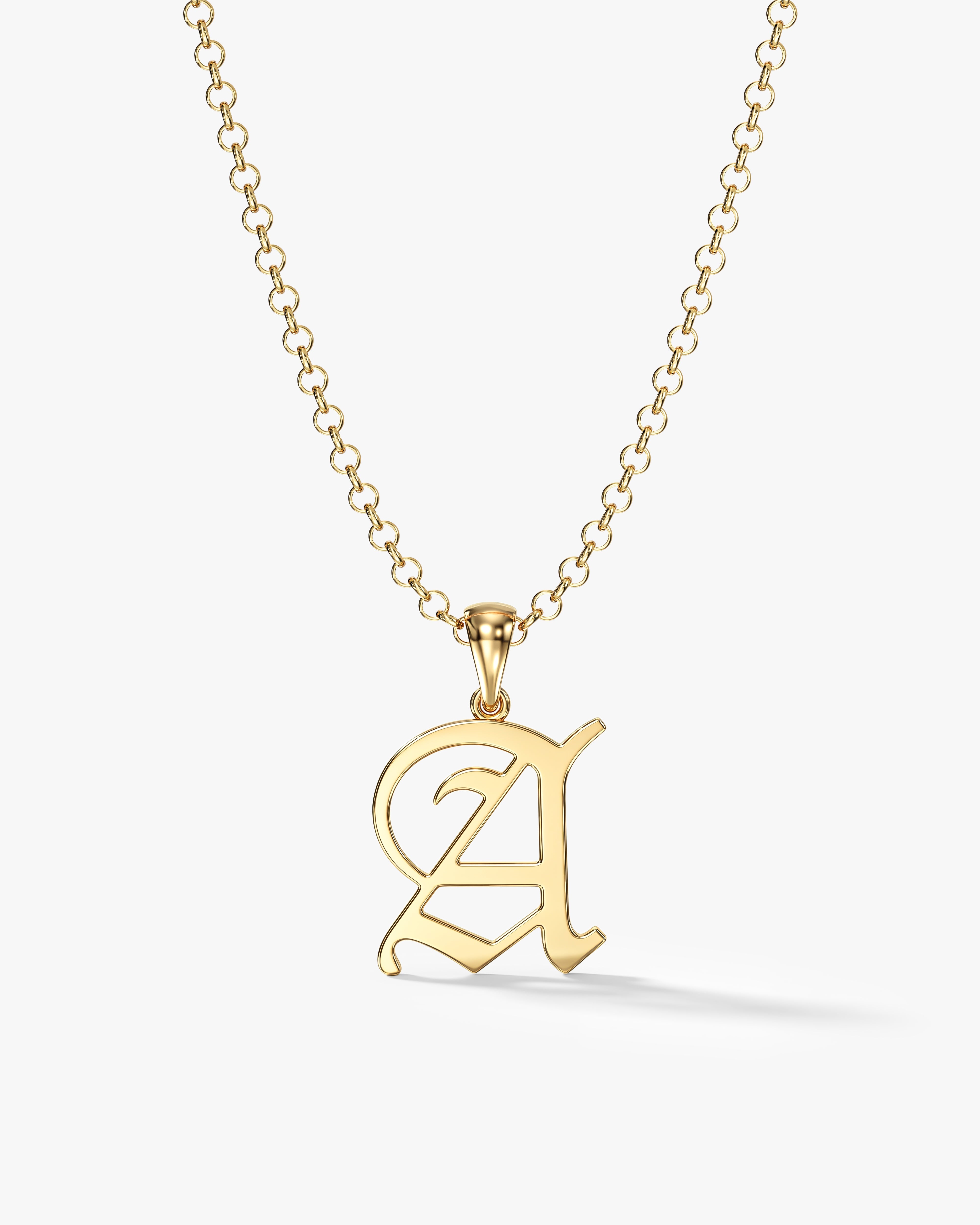 Old English Initial Necklace
