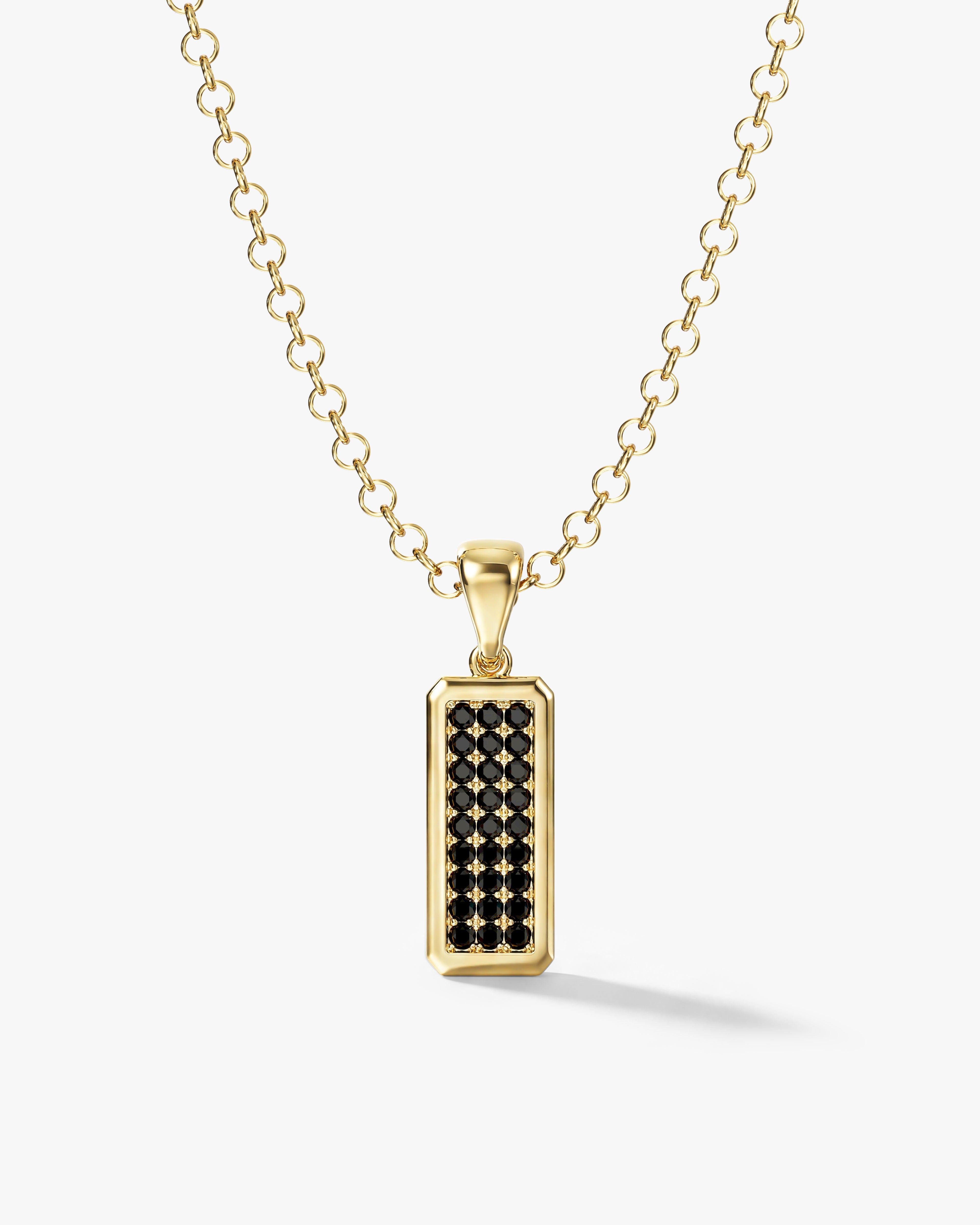Onyx Tag Pendant Necklace
