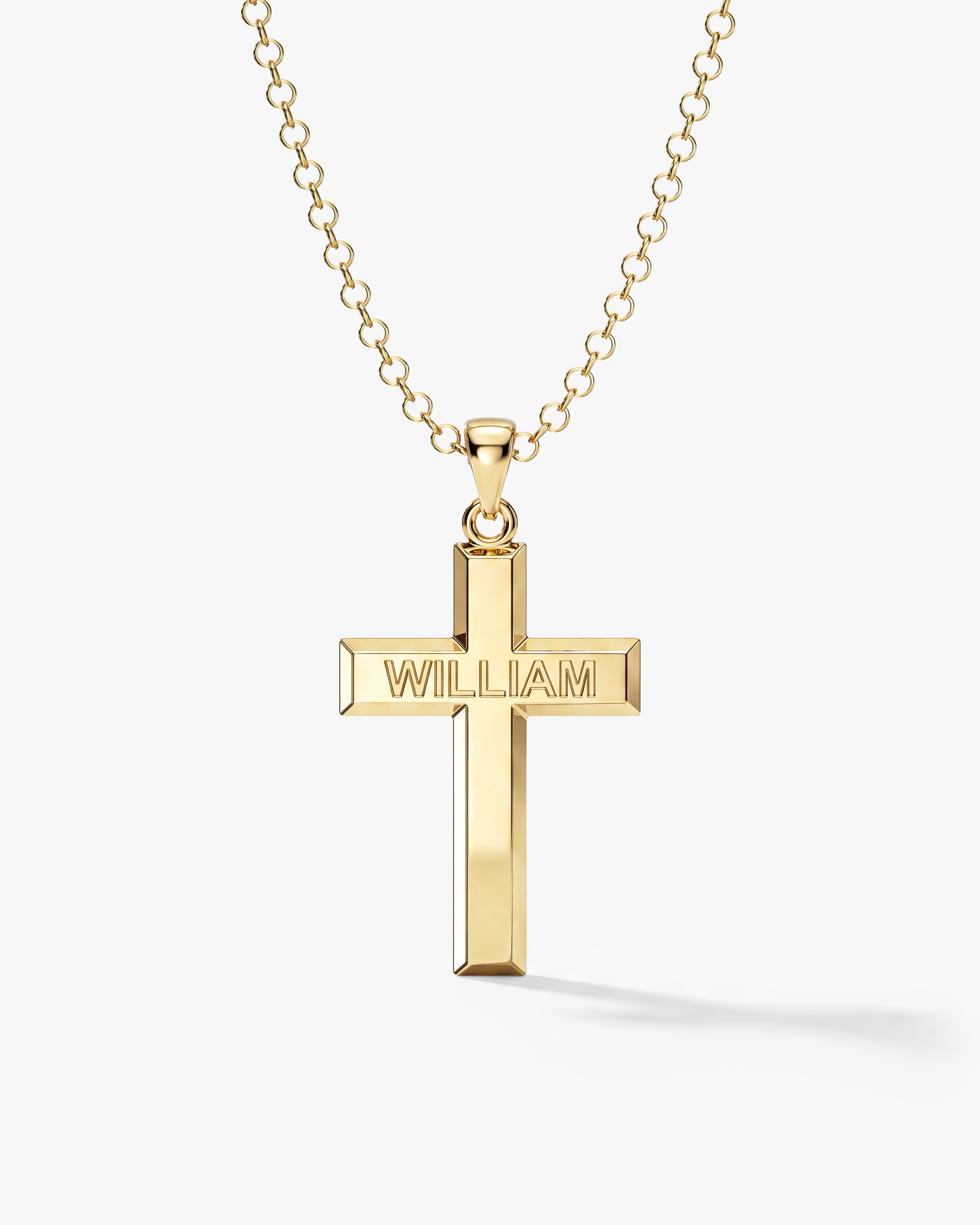 Men's Name Cross Pendant Necklace