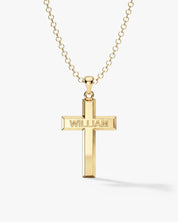 Men's Name Cross Pendant Necklace