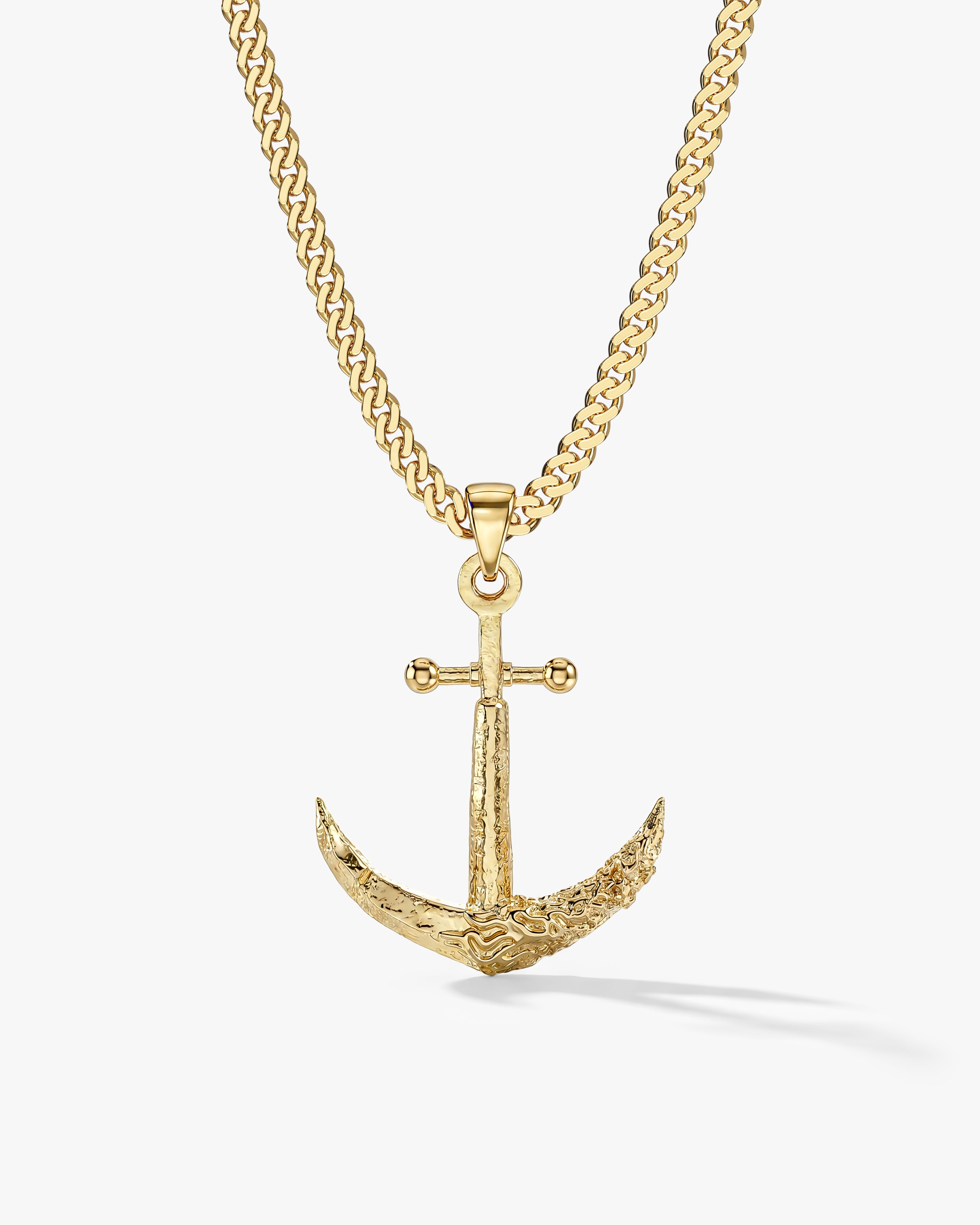 Textured Anchor Necklace
