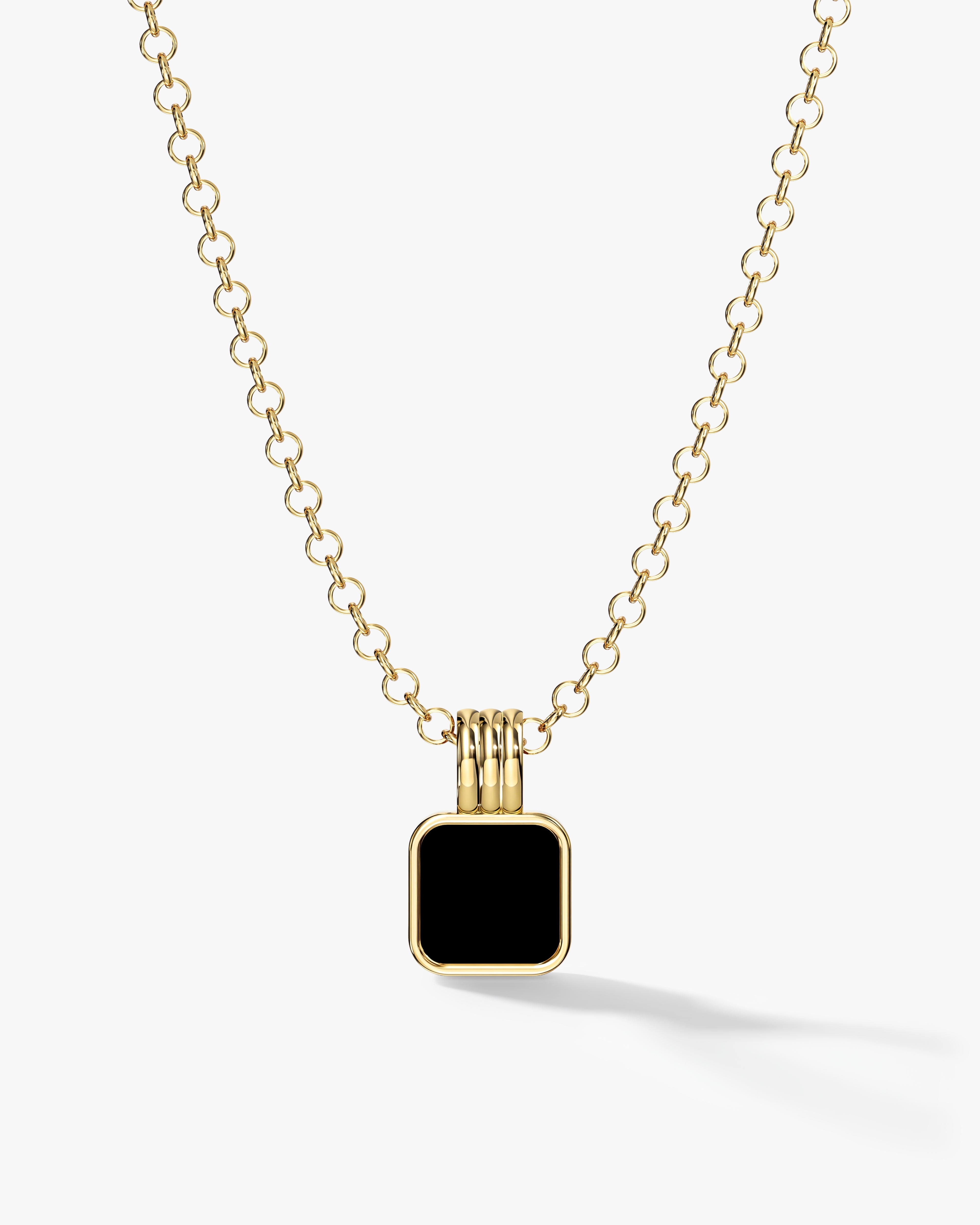 Onyx Square Necklace
