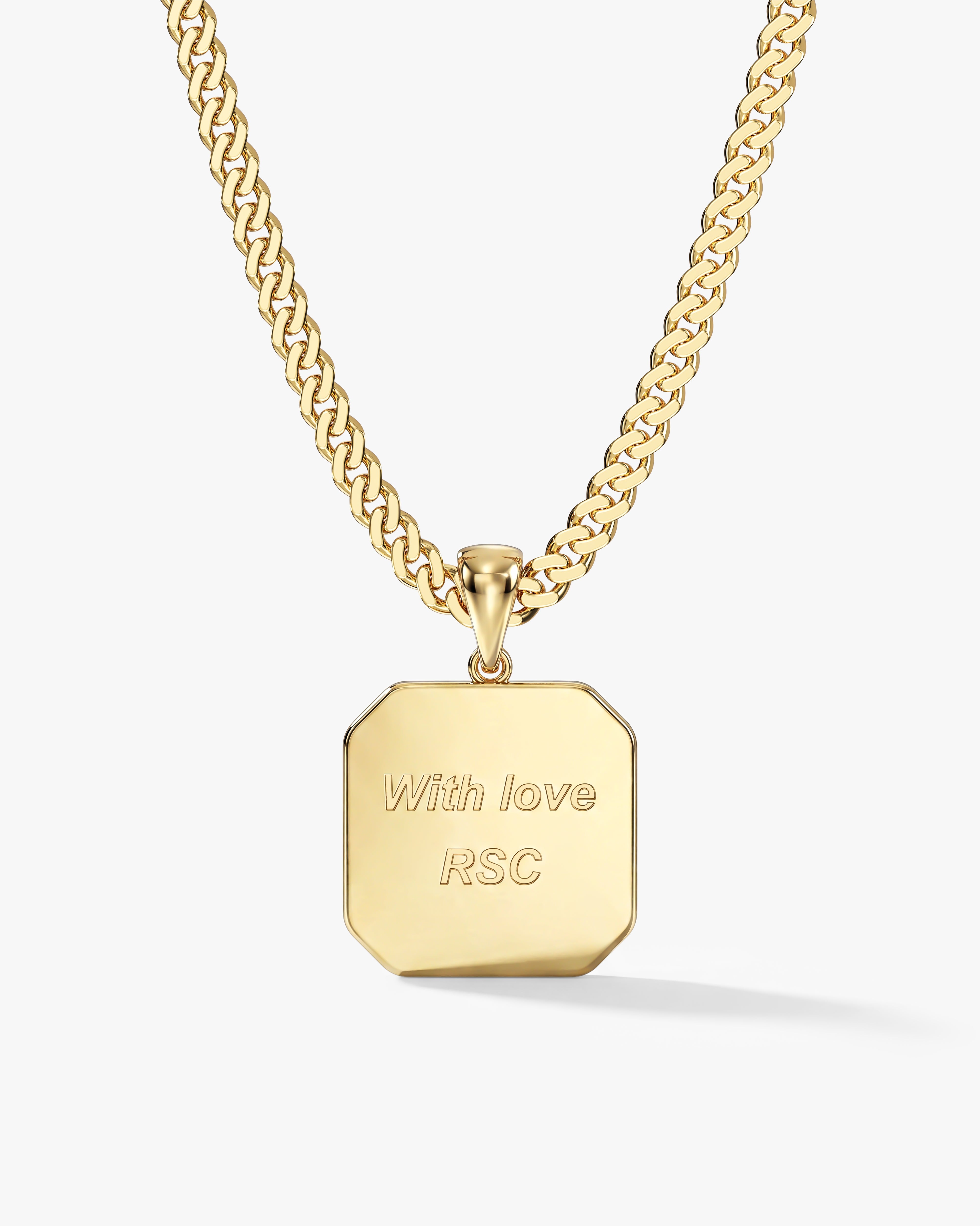 Engraved Message Pendant Necklace
