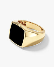 Black Enamel Signet Ring