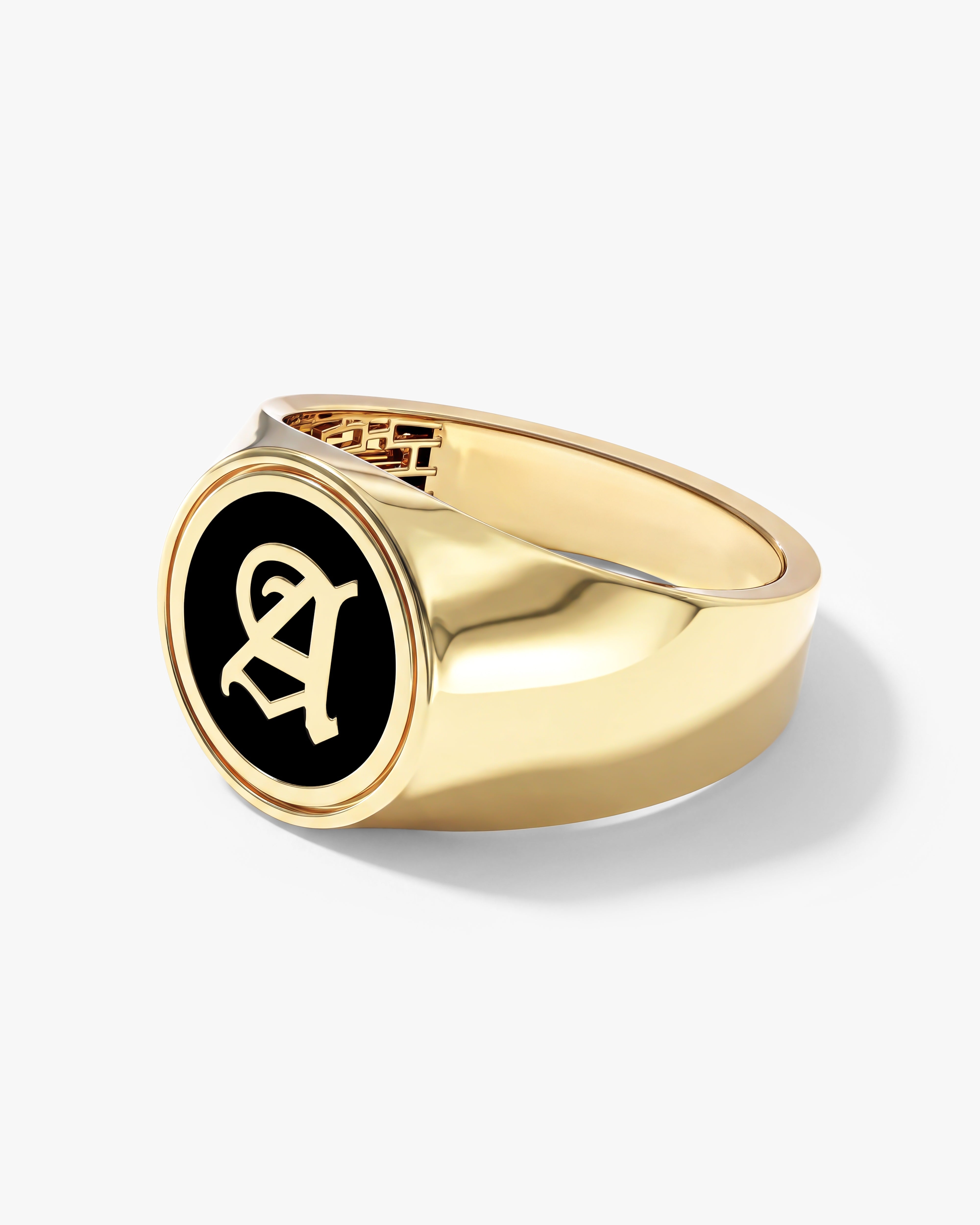 Men's Initial Signet Ring