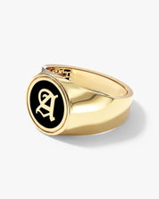 Men's Initial Signet Ring