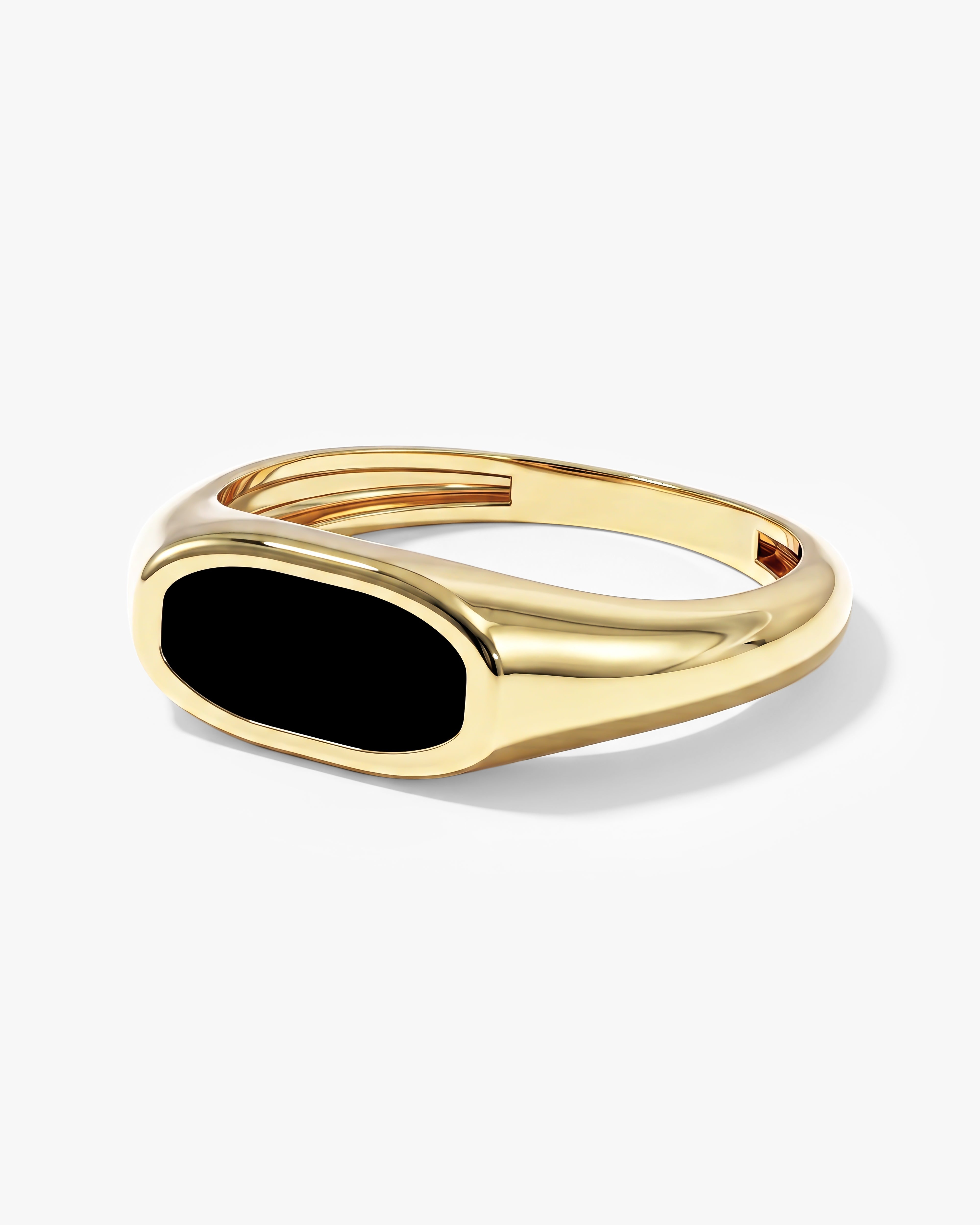 Men's Black Enamel Signet Ring