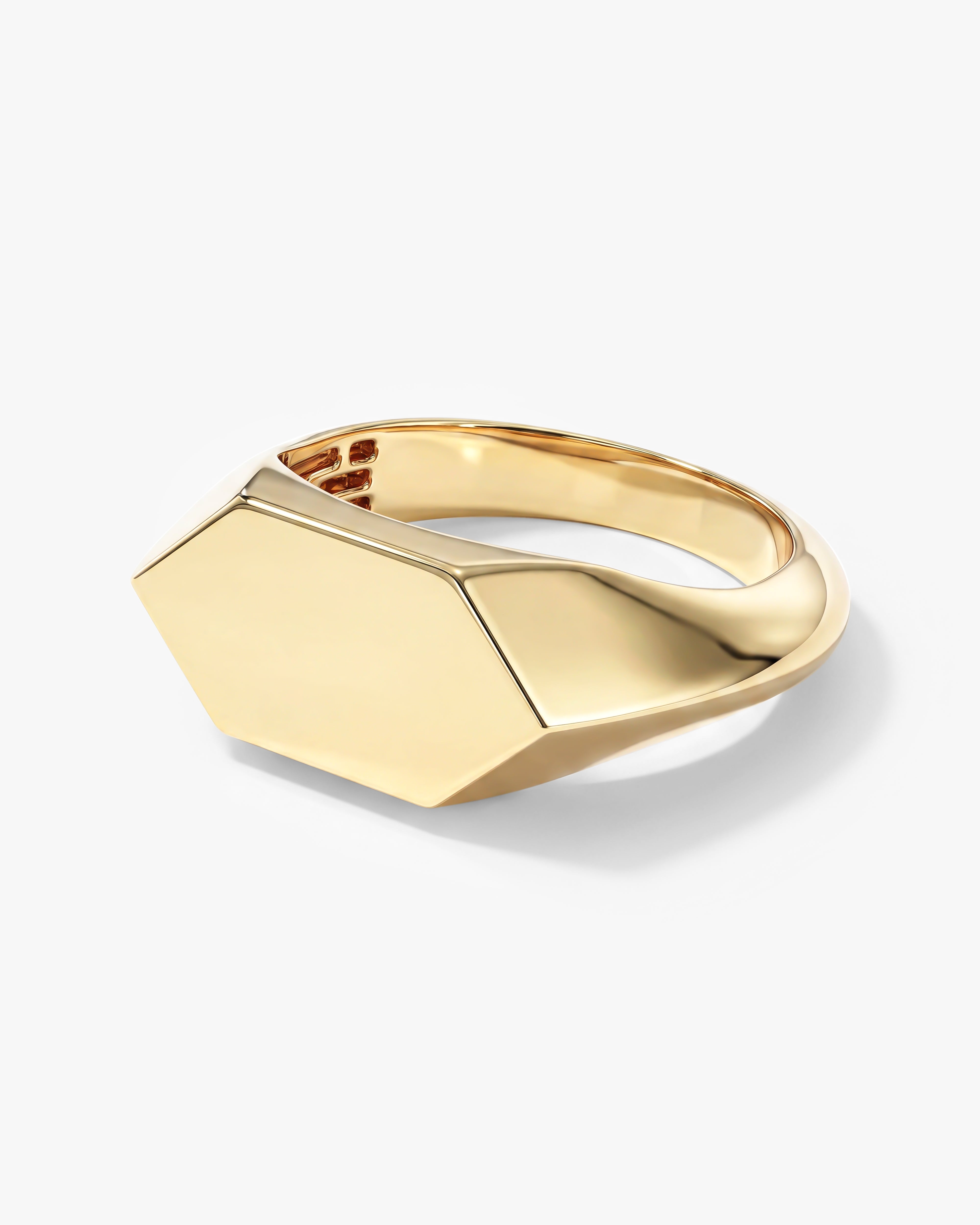 Sharp Hexagon Signet Ring