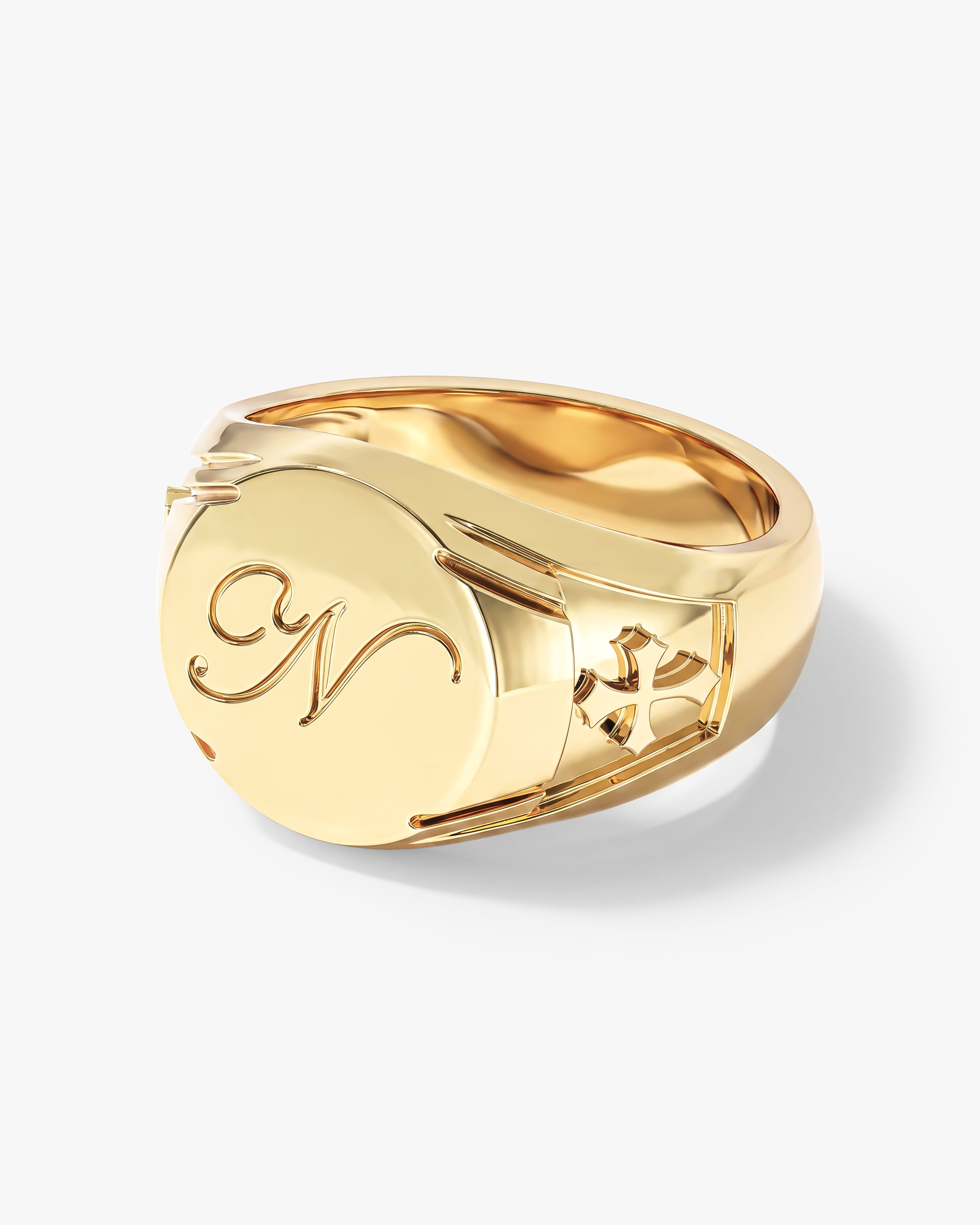 Engravable Round Signet Ring