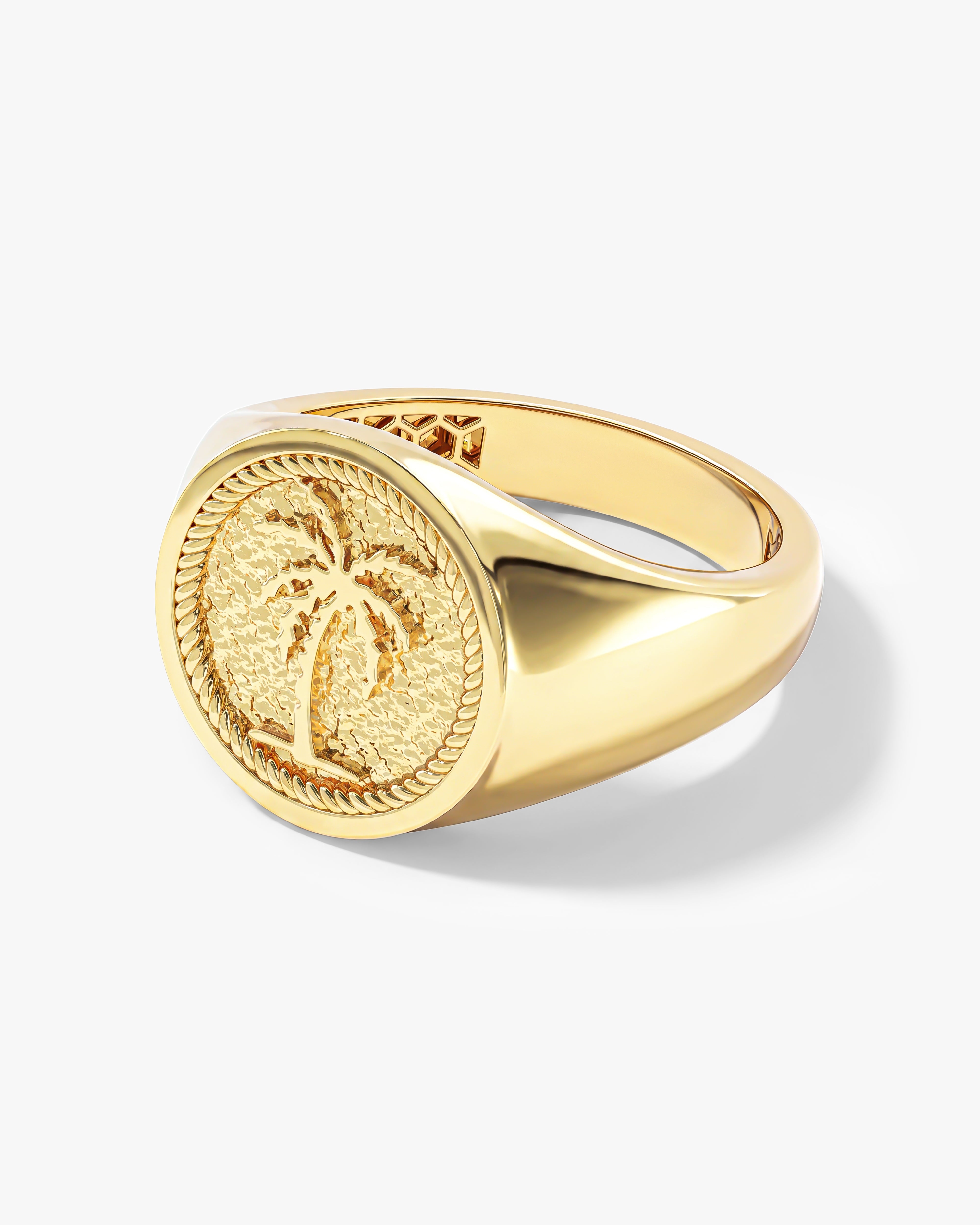 Palm Tree Signet Ring
