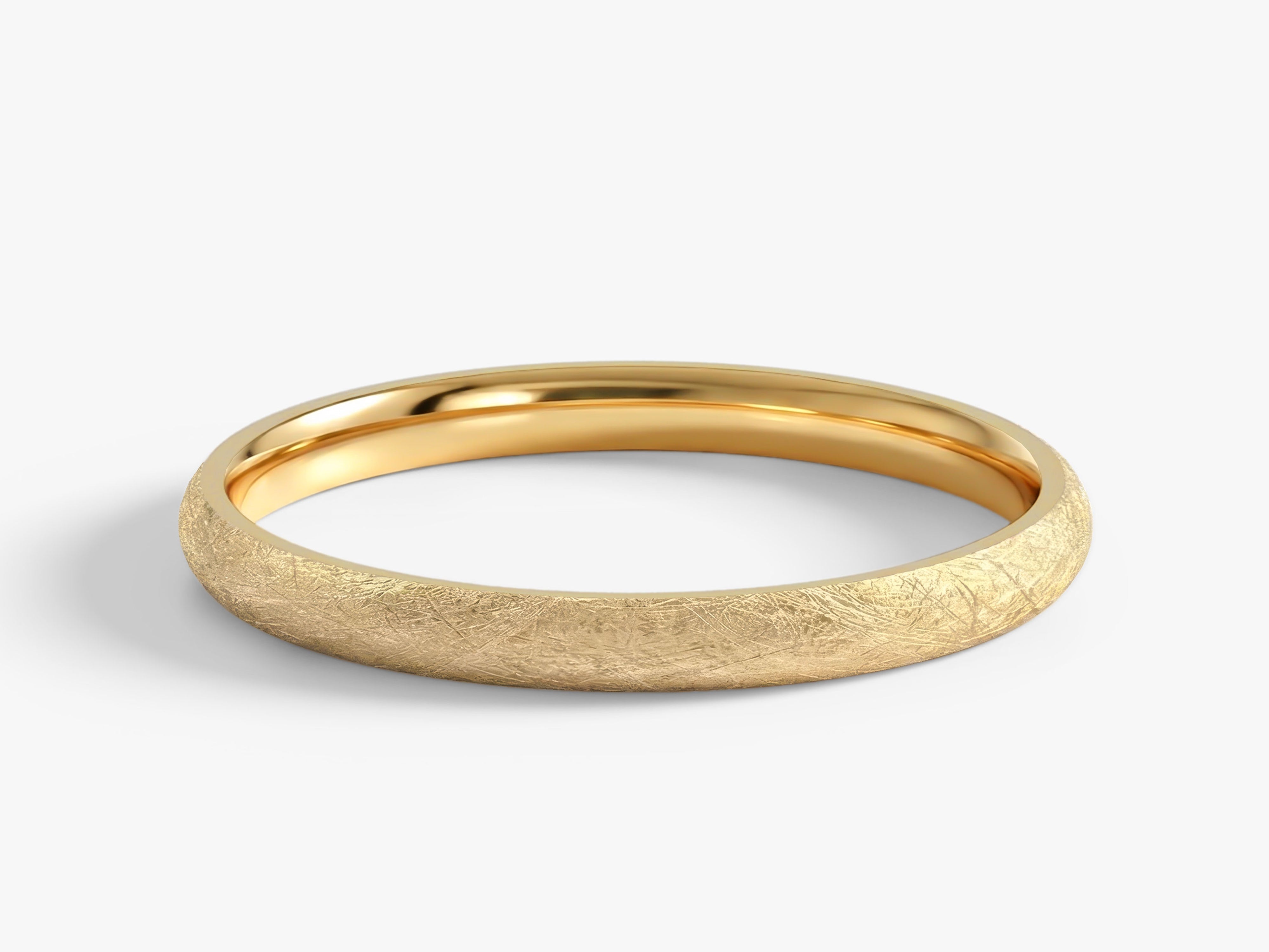 2mm Dome Wedding Band with Ice Matte Finish