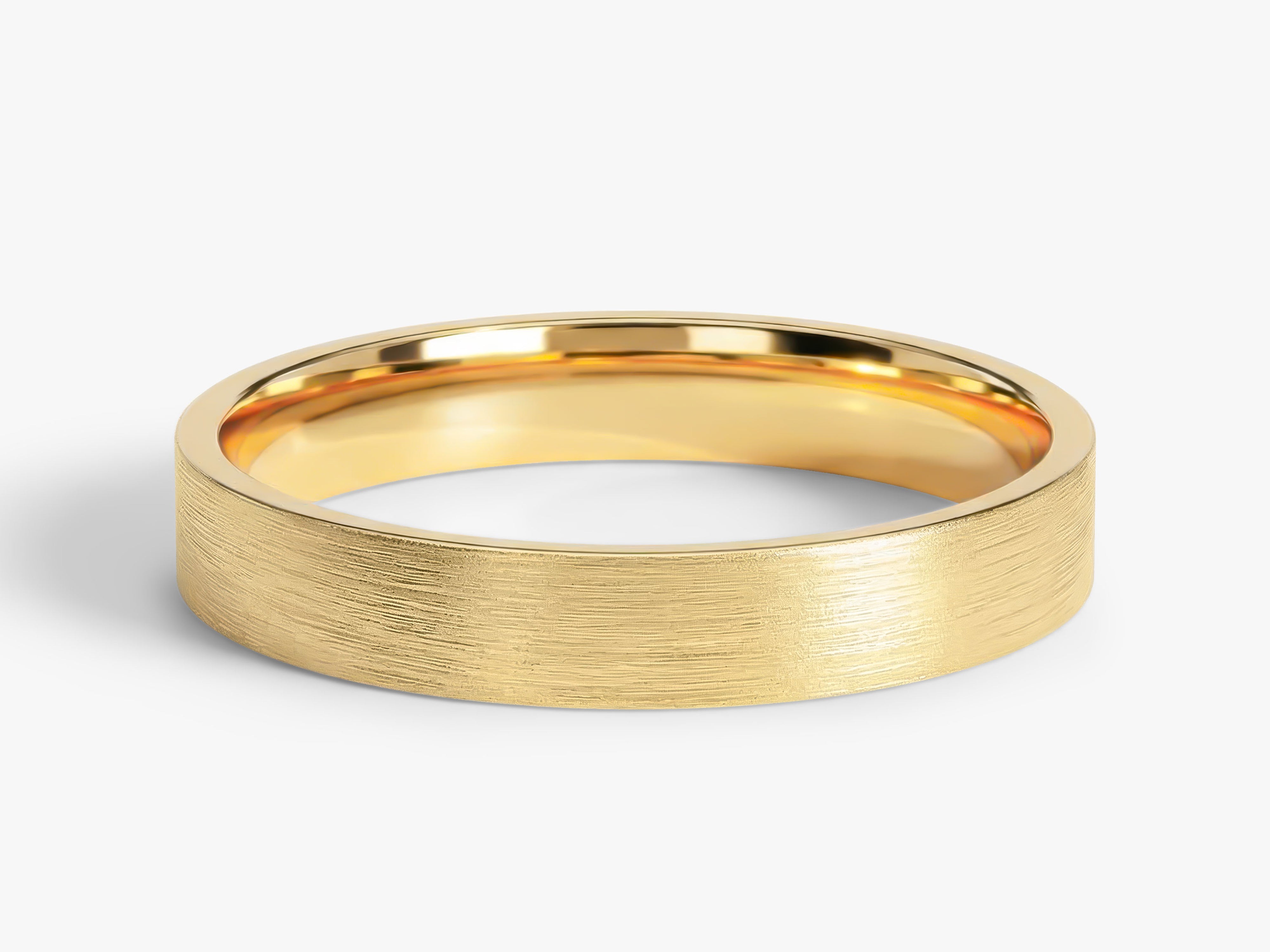 3mm Classic Flat Wedding Band - Matte Brushed
