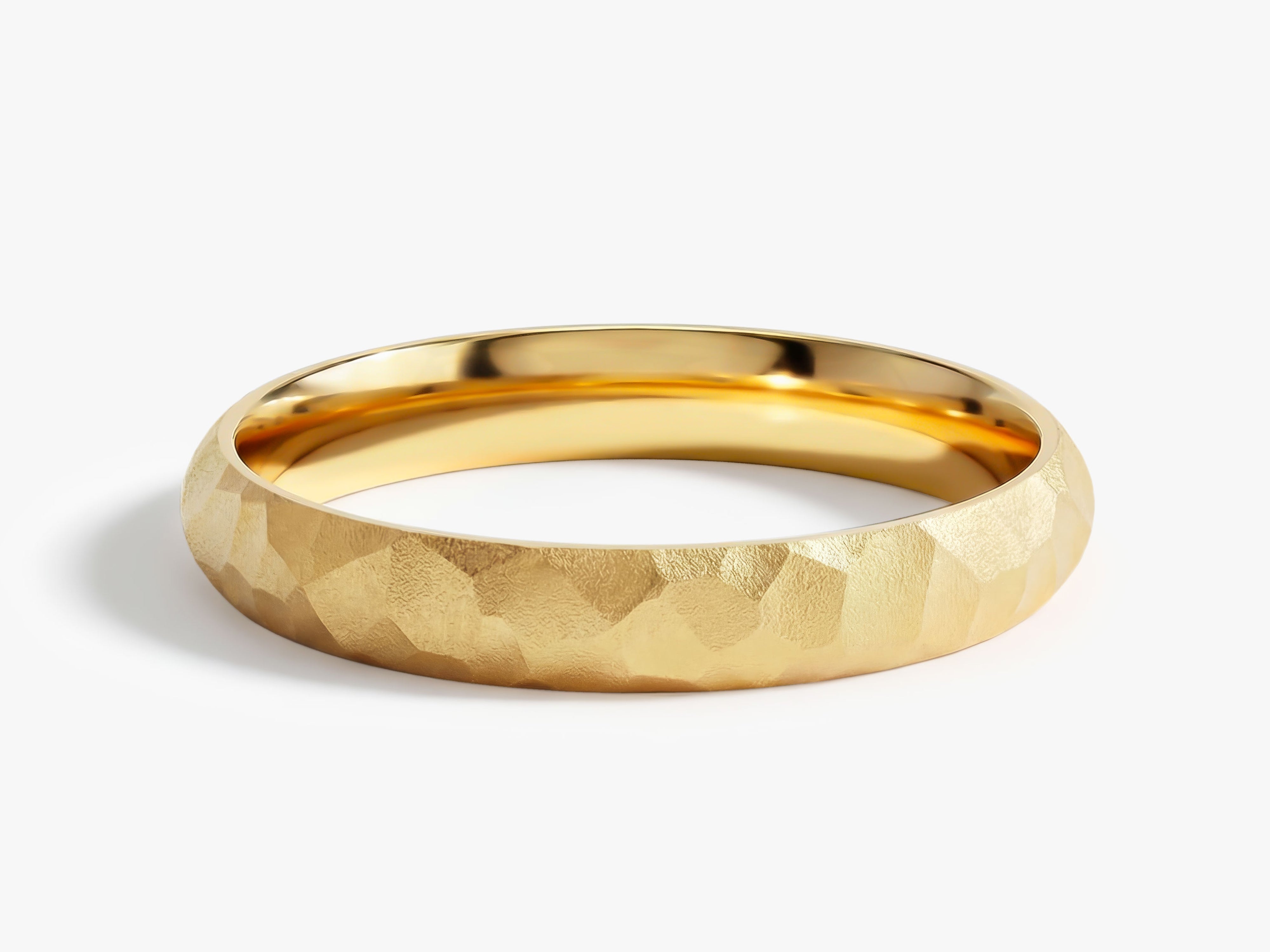 3mm Hammered Dome Wedding Band