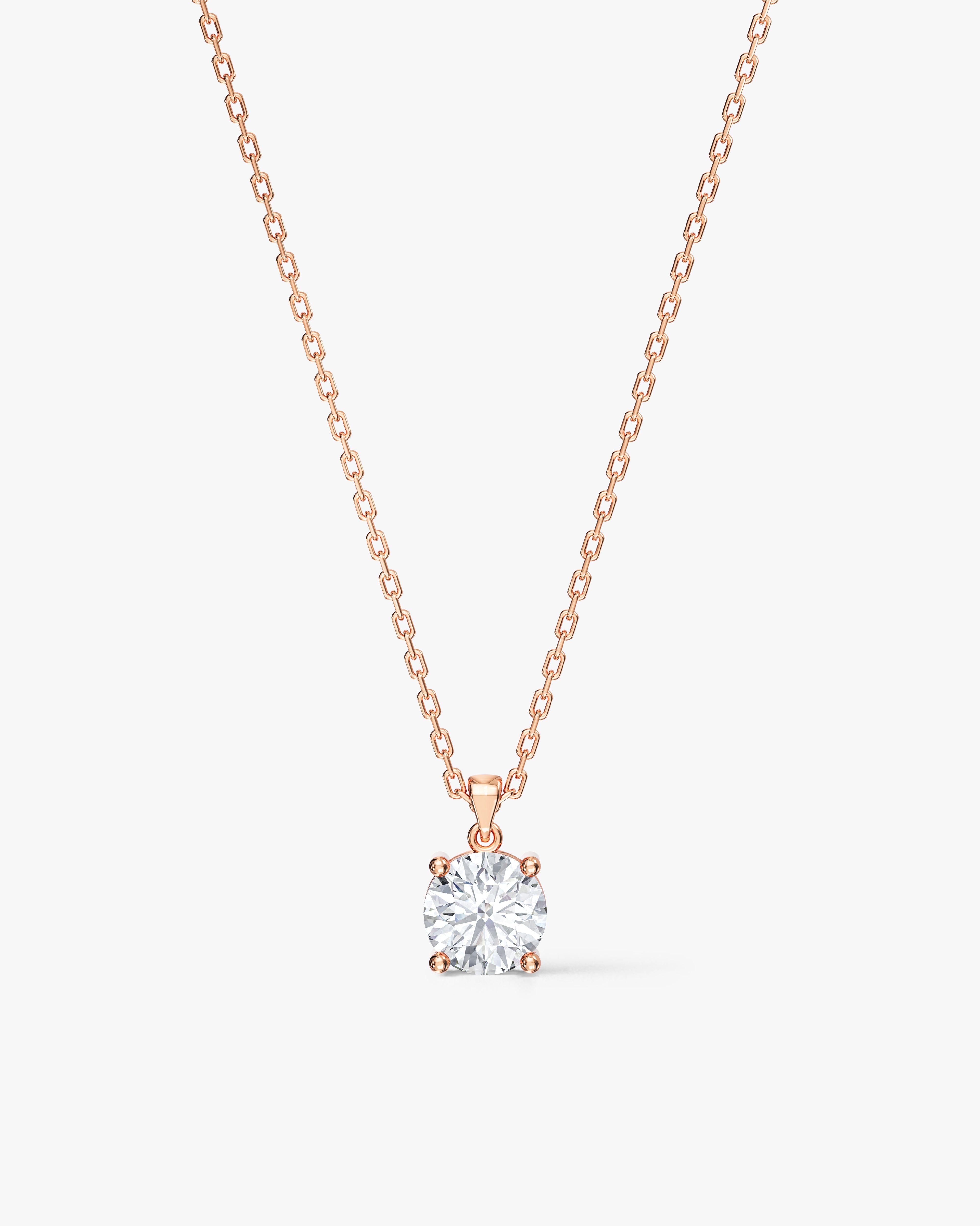 Round Cut Solitaire Pendant (1.00 CT)