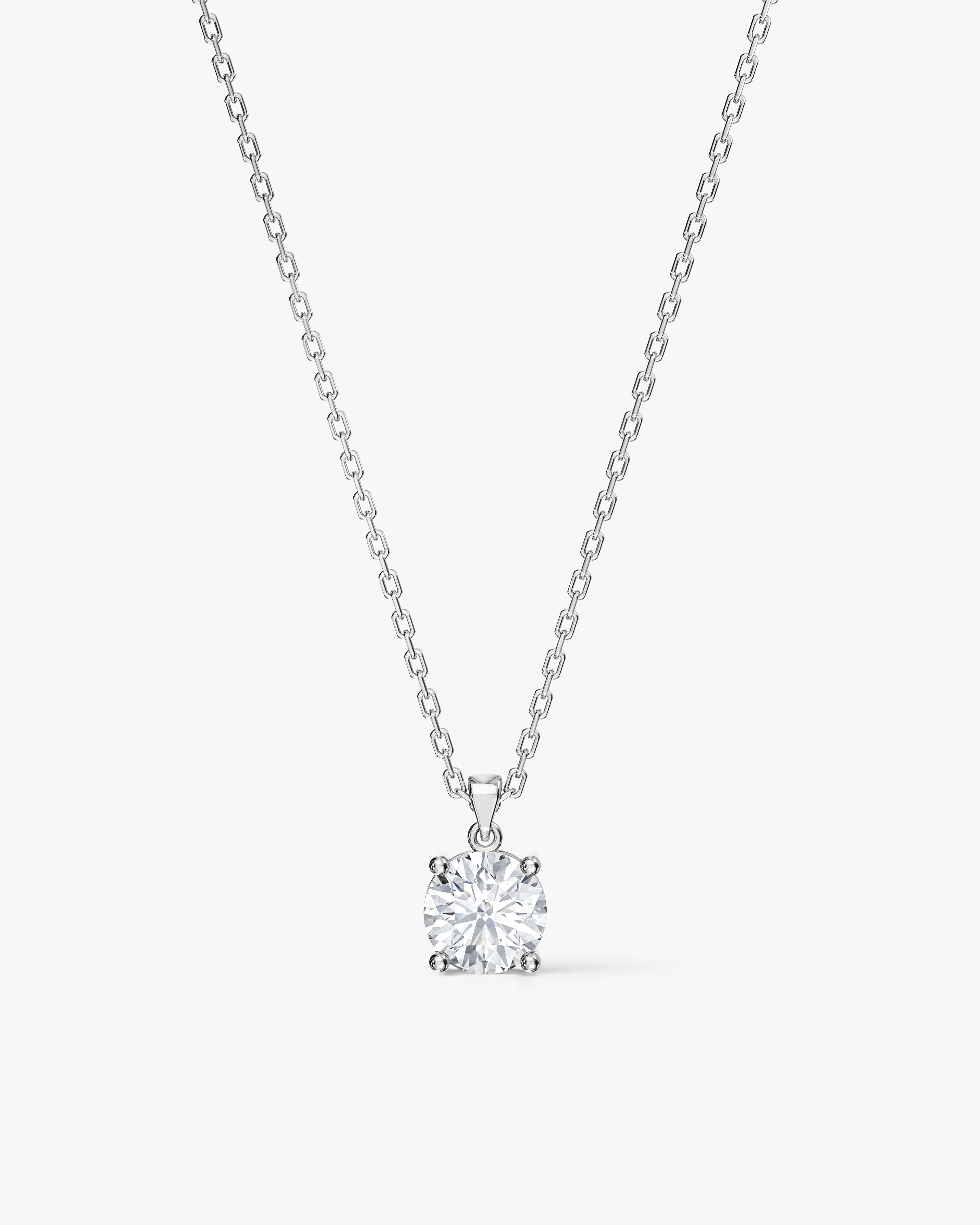 Round Cut Solitaire Pendant (1.00 CT)
