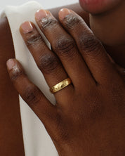5mm Hammered Dome Wedding Band