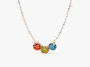Lunar Round Birthstone Necklace
