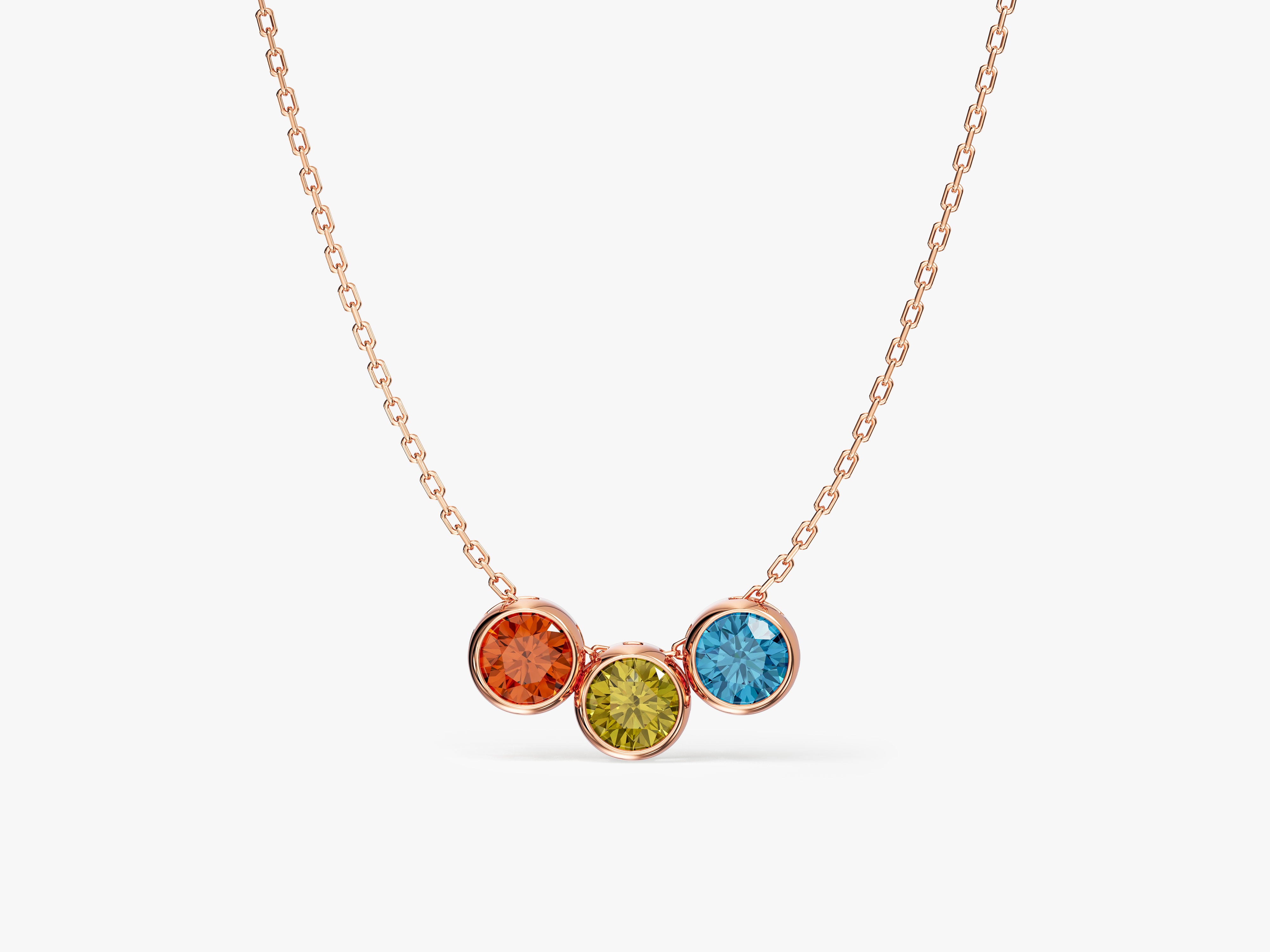 Lunar Round Birthstone Necklace