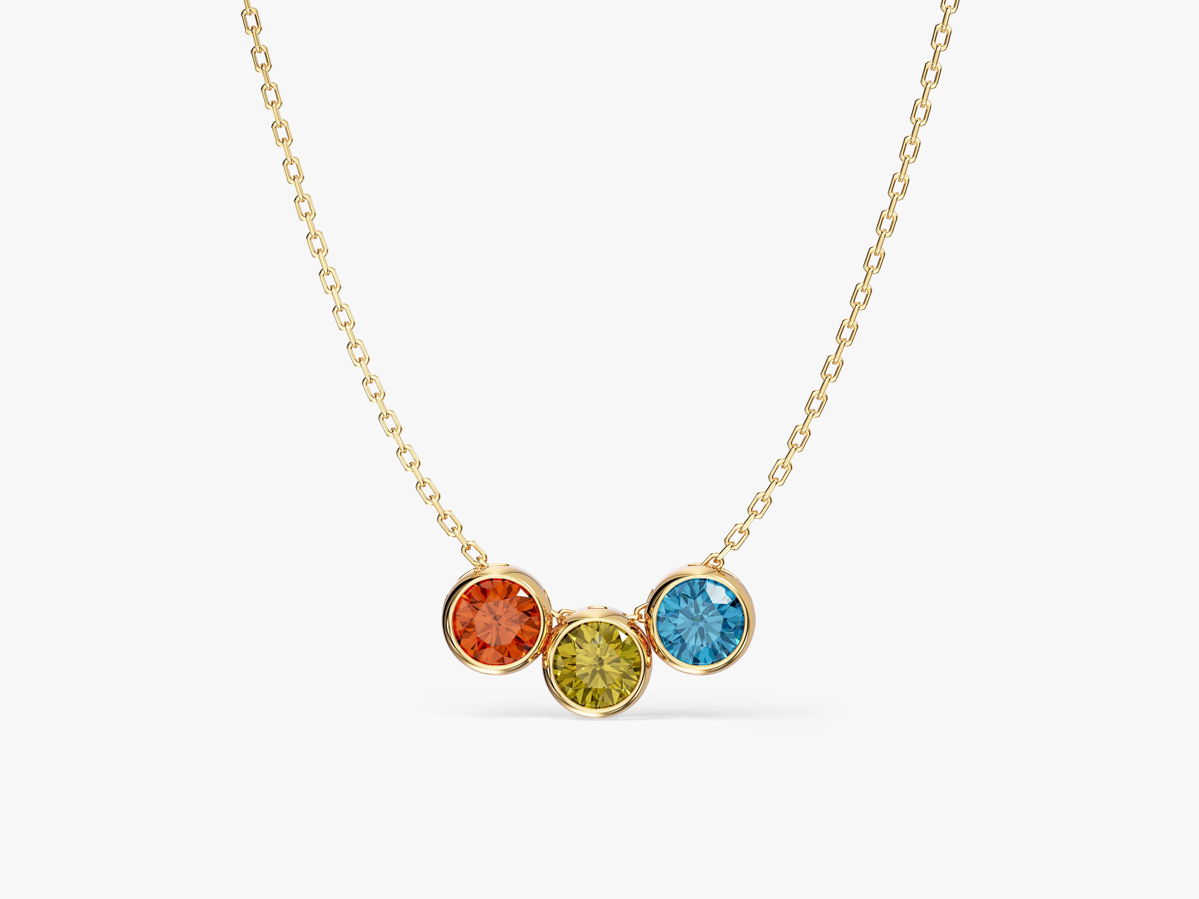 Lunar Round Birthstone Necklace