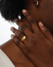 6mm Hammered Dome Wedding Band