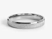 3mm Beveled Edge Wedding Band with Ice Matte Finish