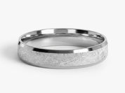 4mm Beveled Edge Wedding Band with Ice Matte Finish