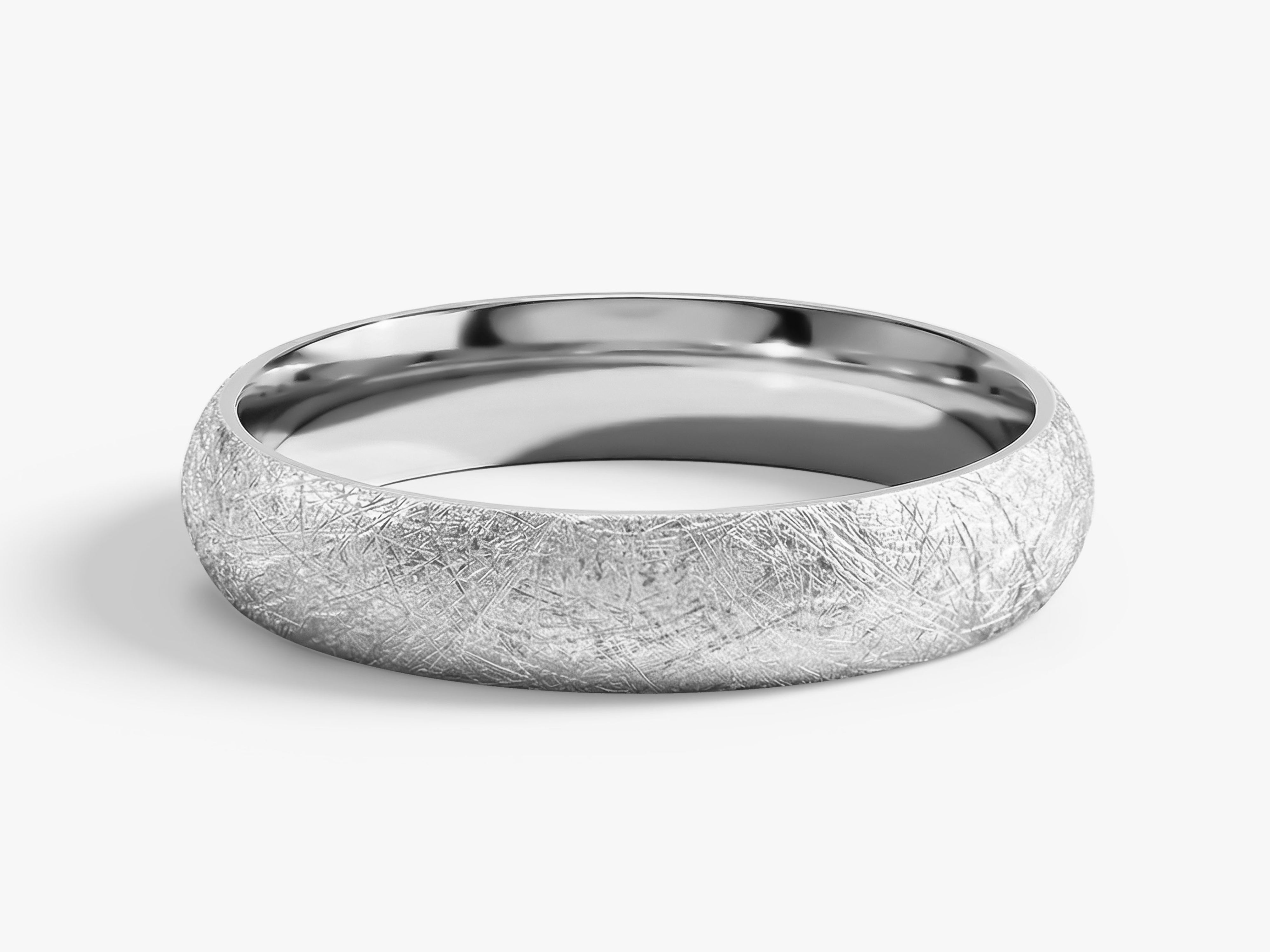 4mm Dome Wedding Band with Ice Matte Finish