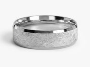 6mm Beveled Edge Wedding Band with Ice Matte Finish