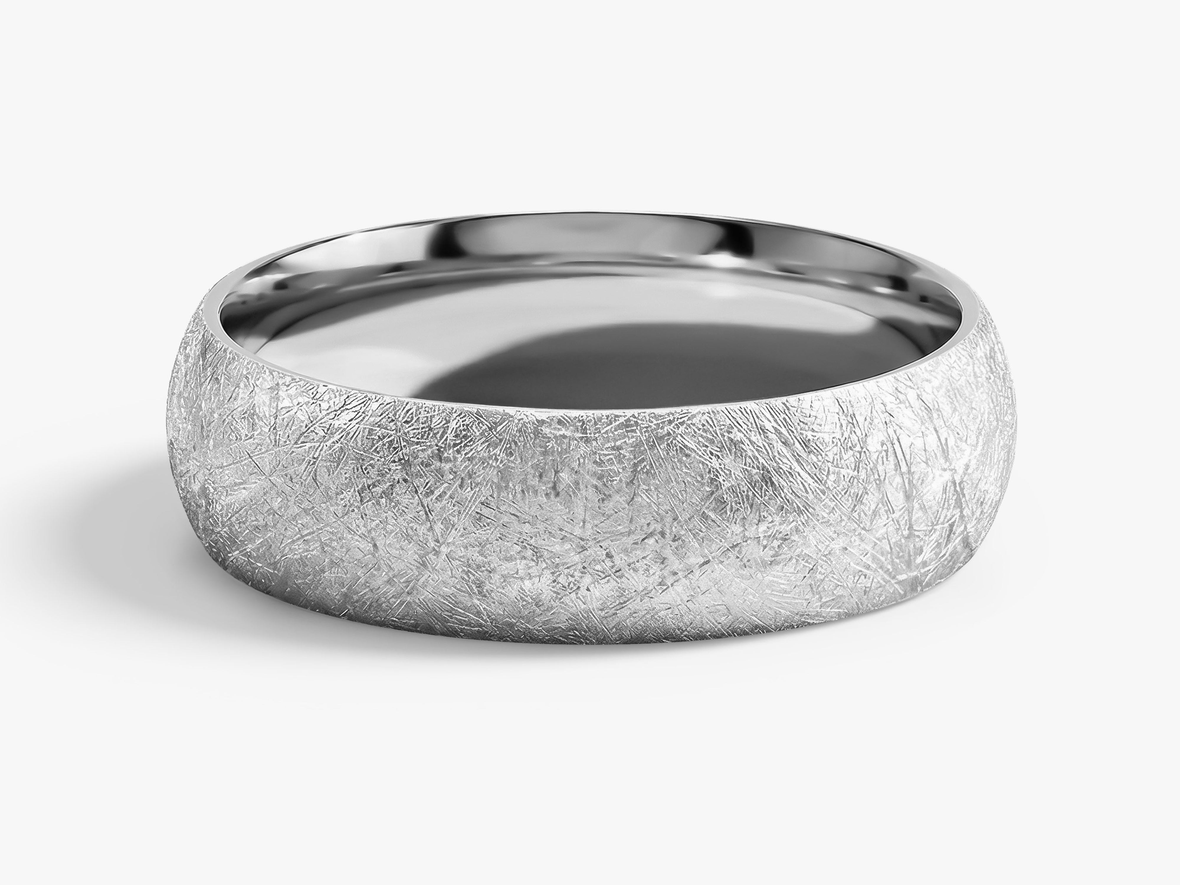 6mm Dome Wedding Band with Ice Matte Finish