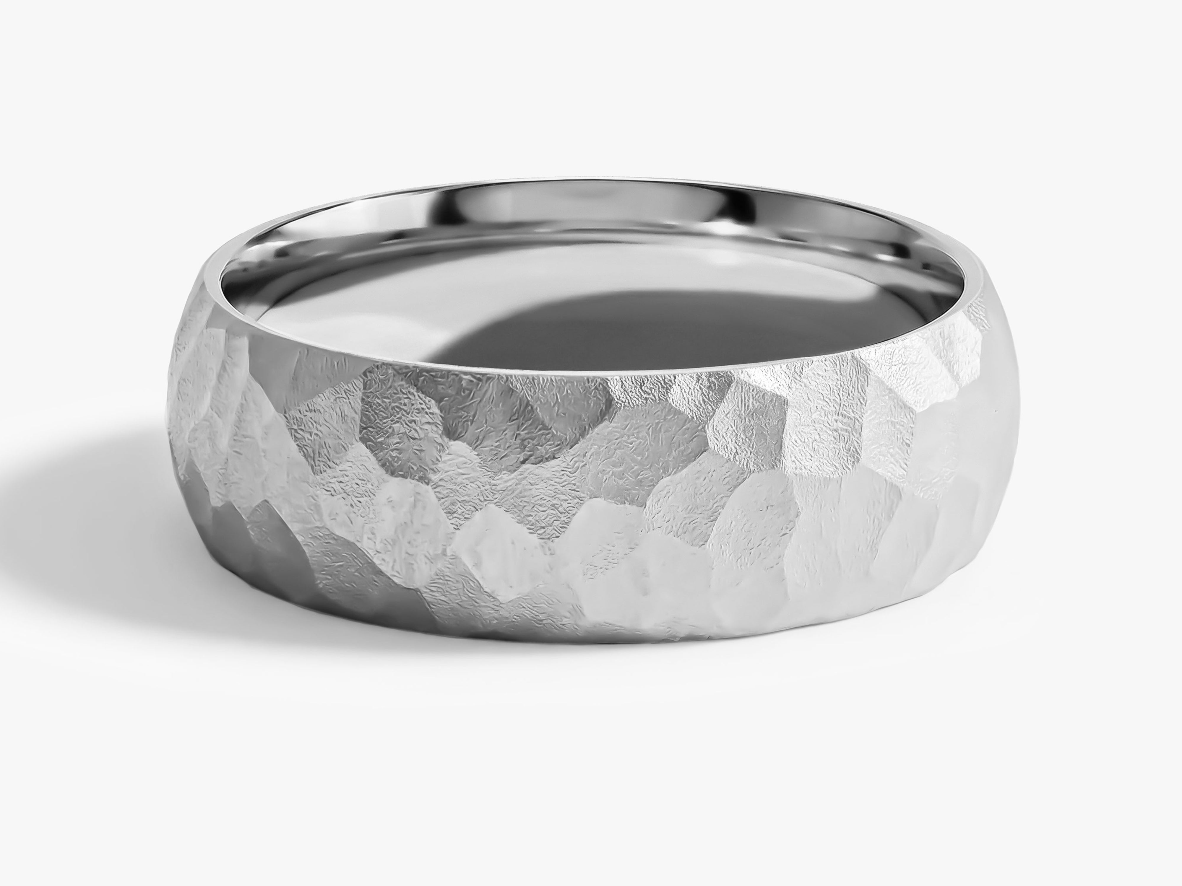 7mm Hammered Dome Wedding Band