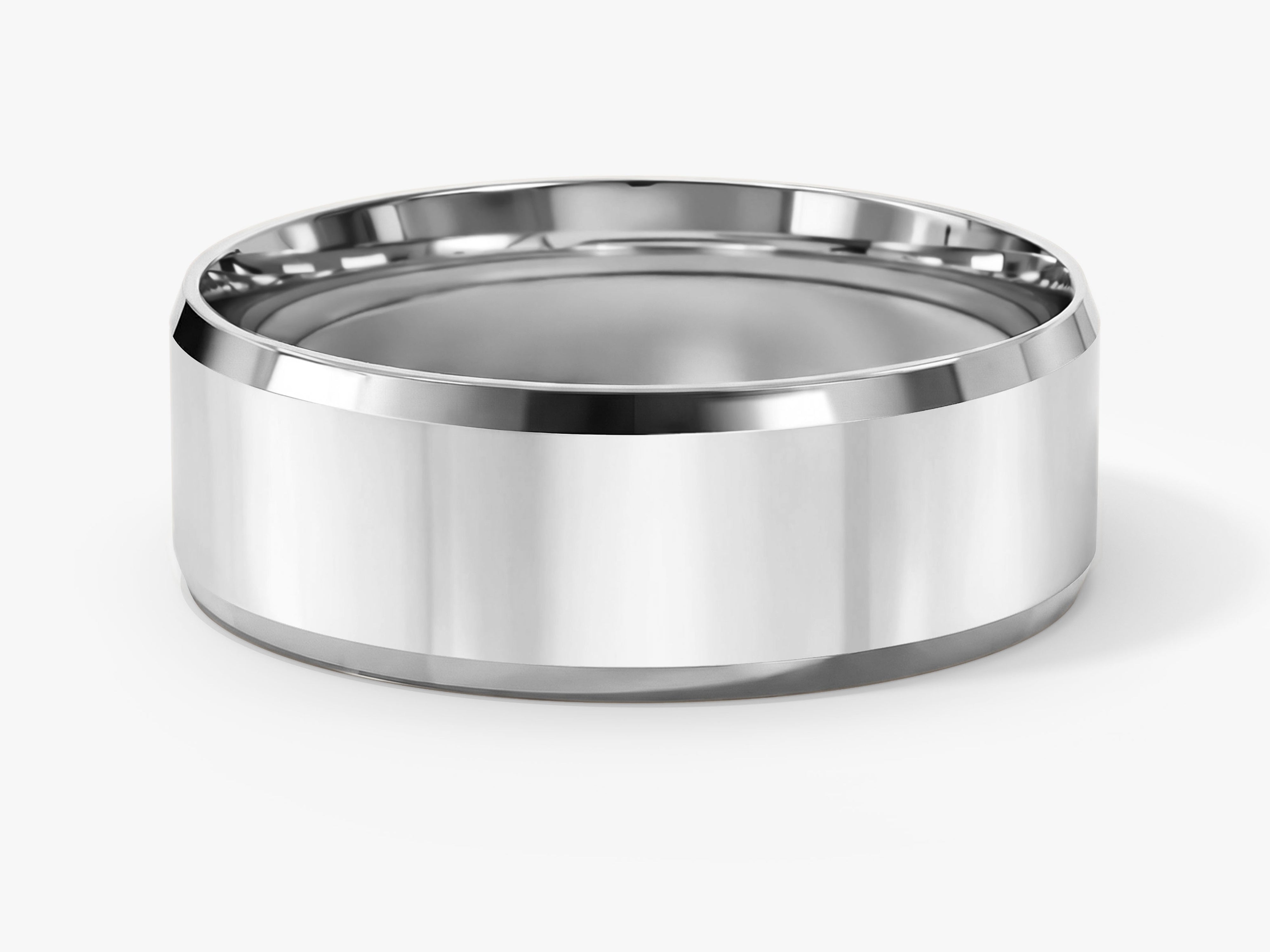 7mm Polished Beveled Edge Wedding Band