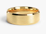 7mm Beveled Edge Wedding Band - Matte Brushed