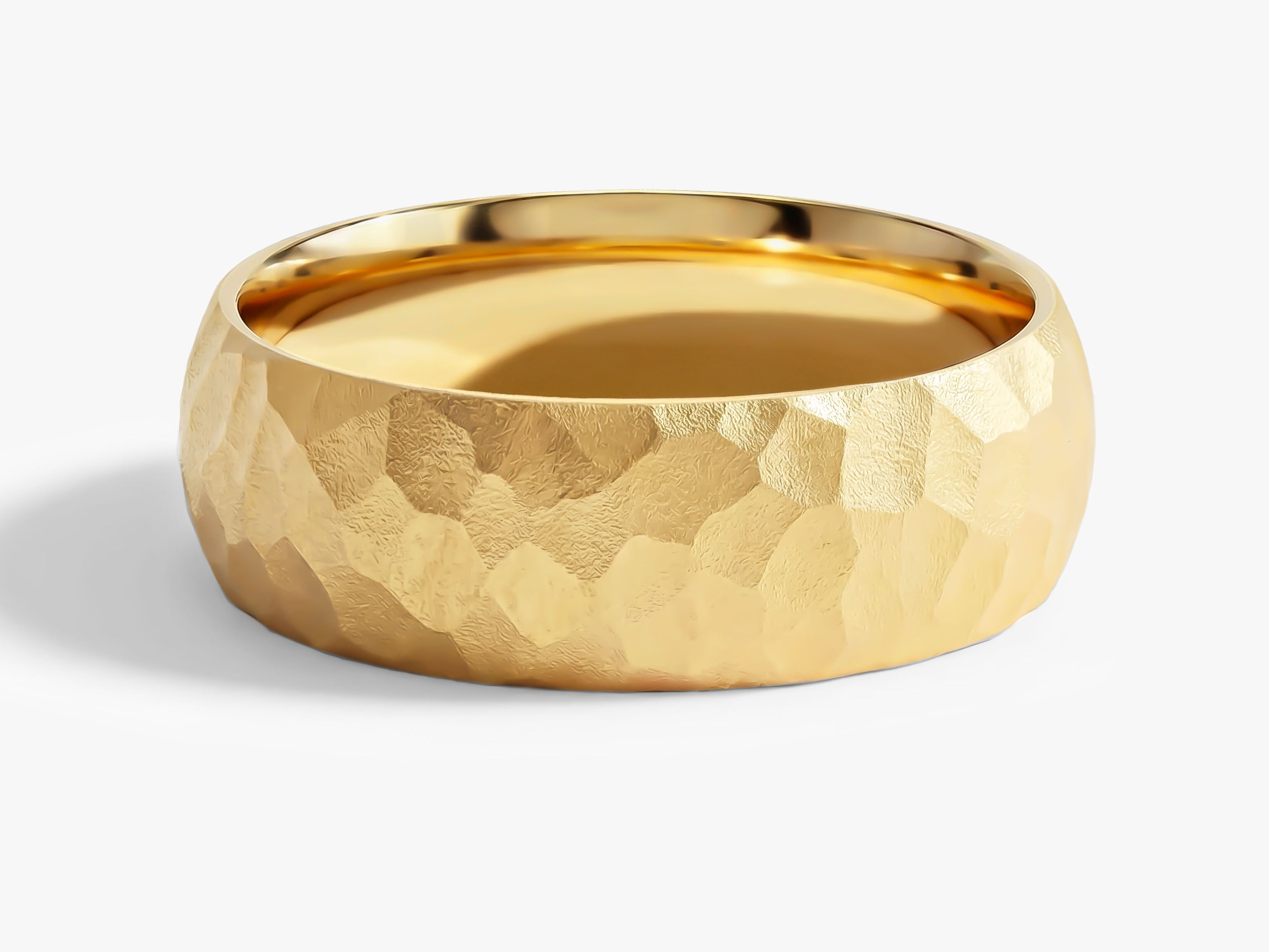 7mm Hammered Dome Wedding Band