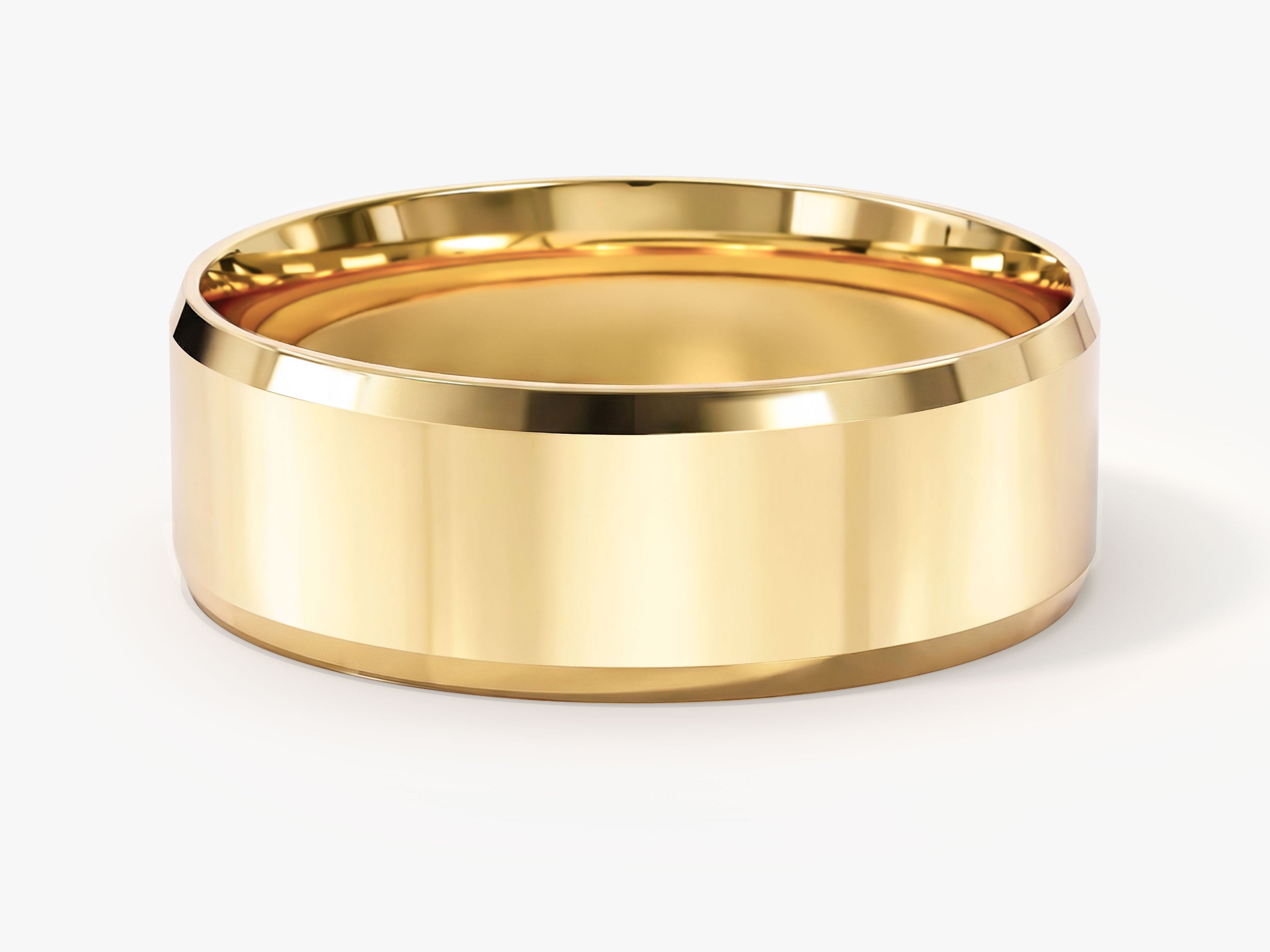 7mm Polished Beveled Edge Wedding Band